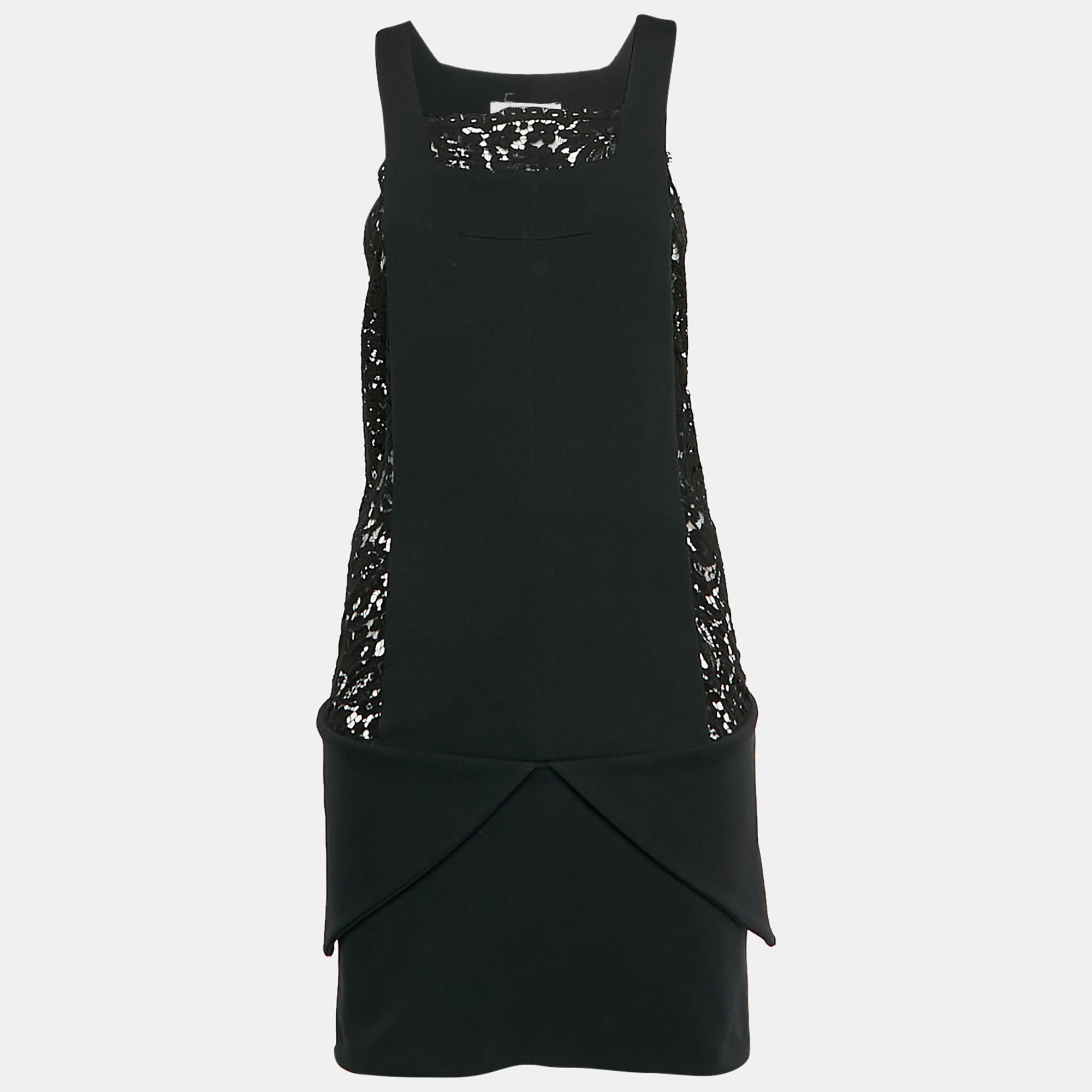 

Givenchy Black Wool Blend Guipure Lace Sleeveless Mini Dress S