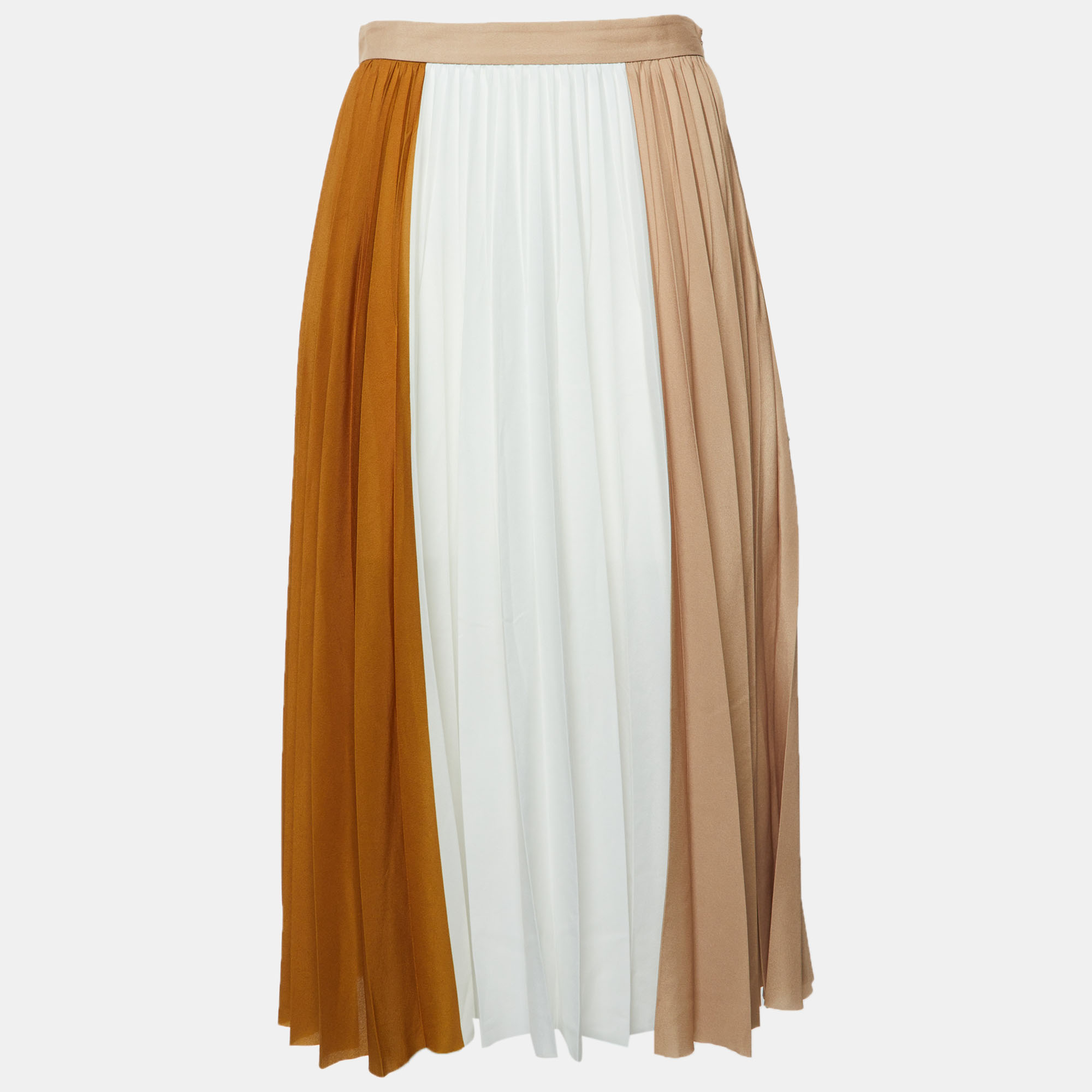 

Givenchy Beige/White Colorblock Crepe Pleated Skirt M
