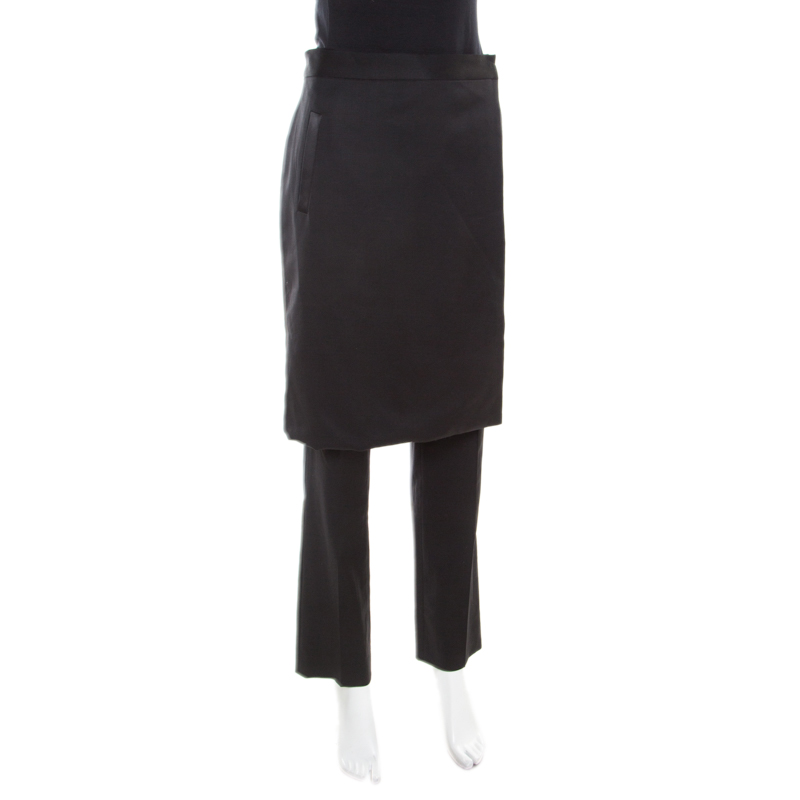 

Givenchy Black Wool Skirt Overlay Detail Pants