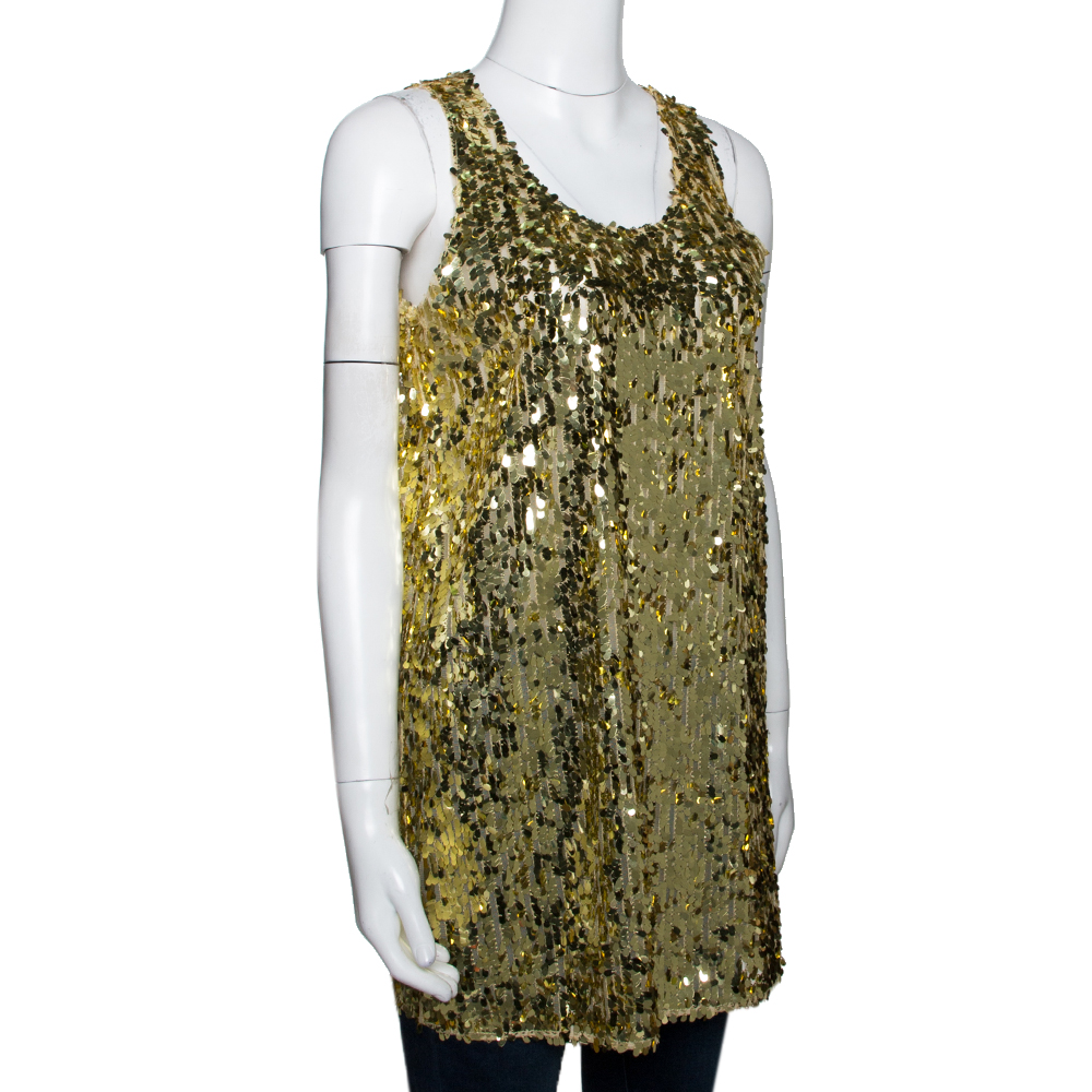 

Givenchy Gold Sequined Sleeveless Mini Dress