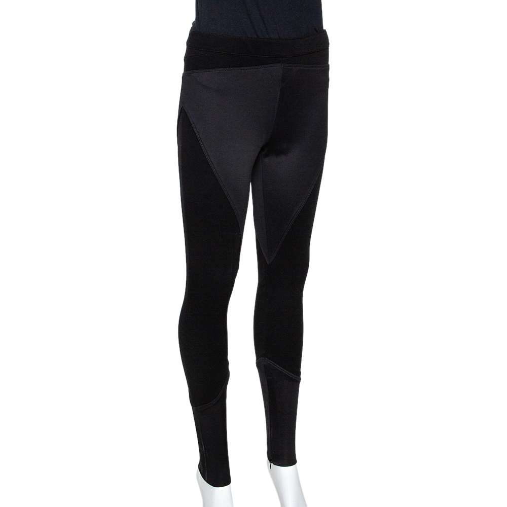 

Givenchy Black Stretch Knit Patched Leggings