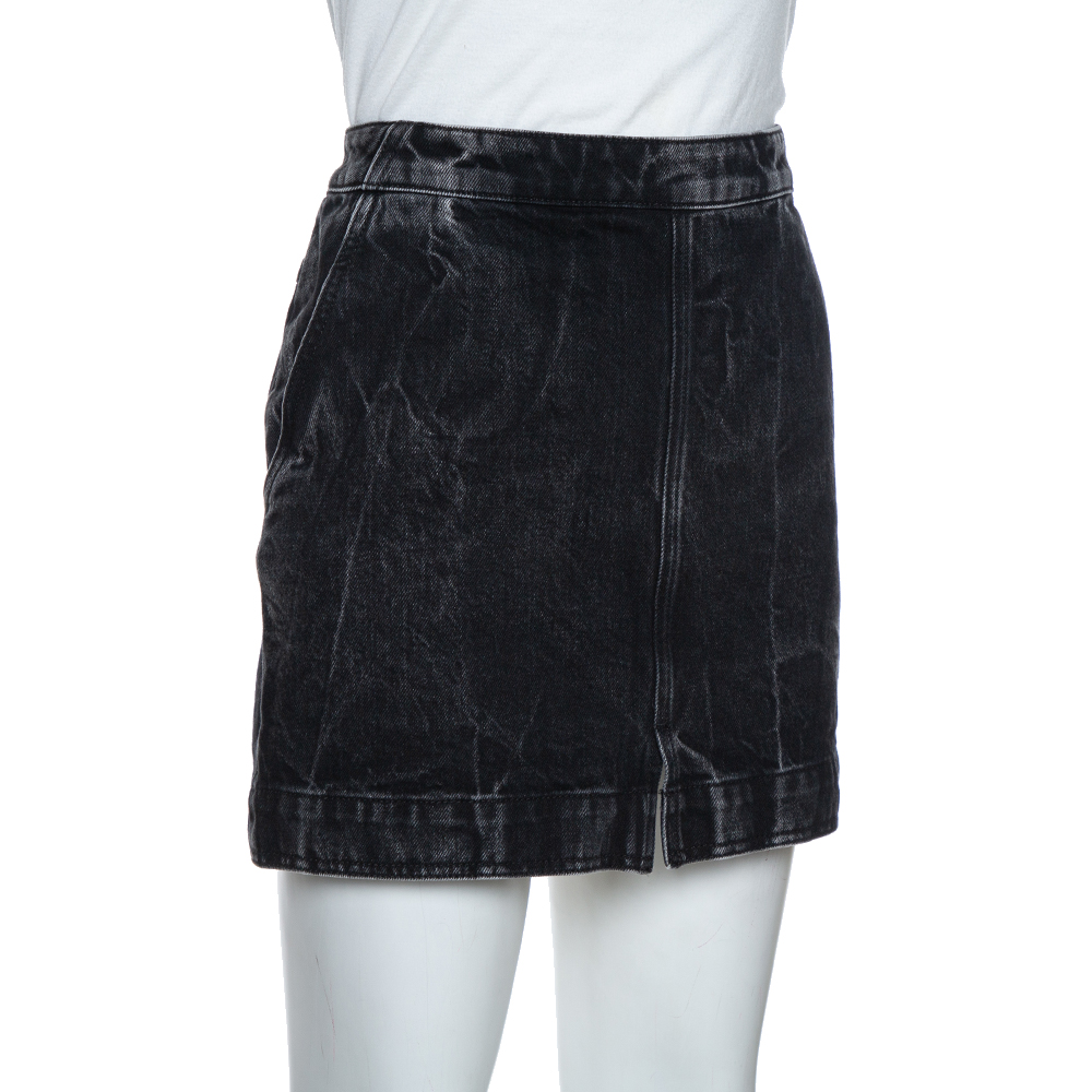 

Givenchy Black Acid Washed Denim Mini Skirt