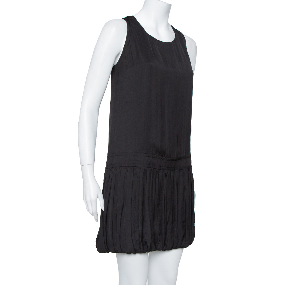 

Givenchy Black Chiffon Cross Tie Detail Drop Waist Sleeveless Dress