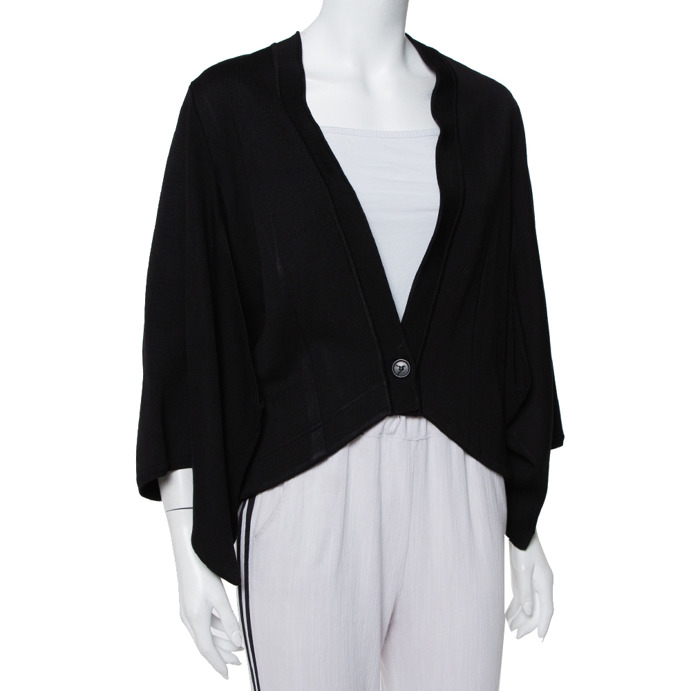 

Givenchy Black Knit Cape Sleeve Detail Kimono Jacket