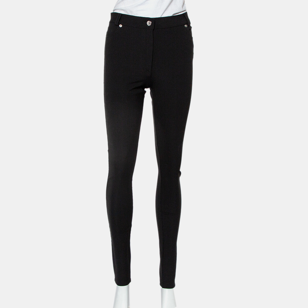 Pre-owned Givenchy Black Knit Skinny Leggings M