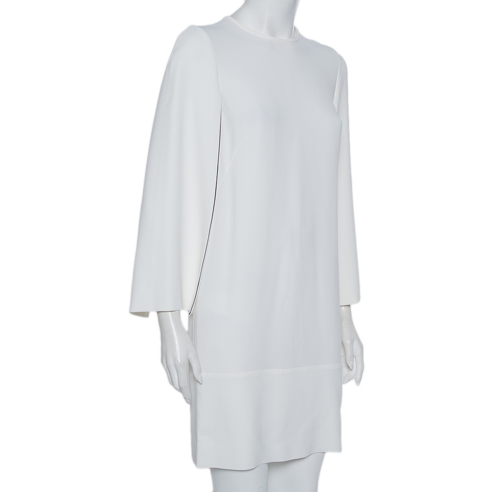 

Givenchy White Crepe Cape Sleeve Detail Mini Dress