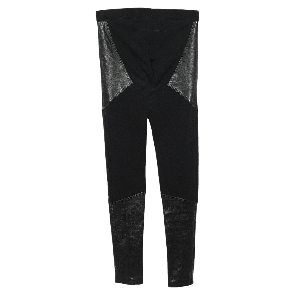 

Givenchy Black Jersey & Leather Detailed Slim Fit Pants