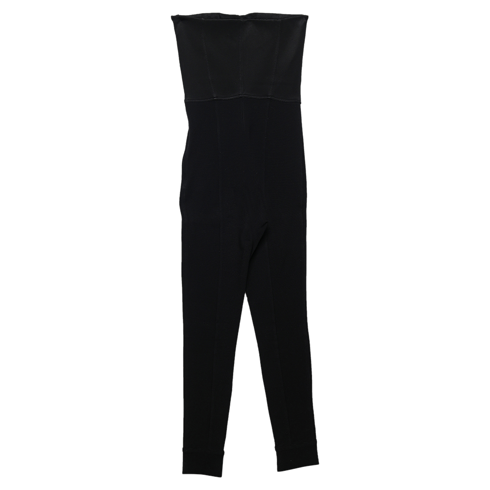 

Givenchy Black Knit and Jersey Strapless Jumpsuit