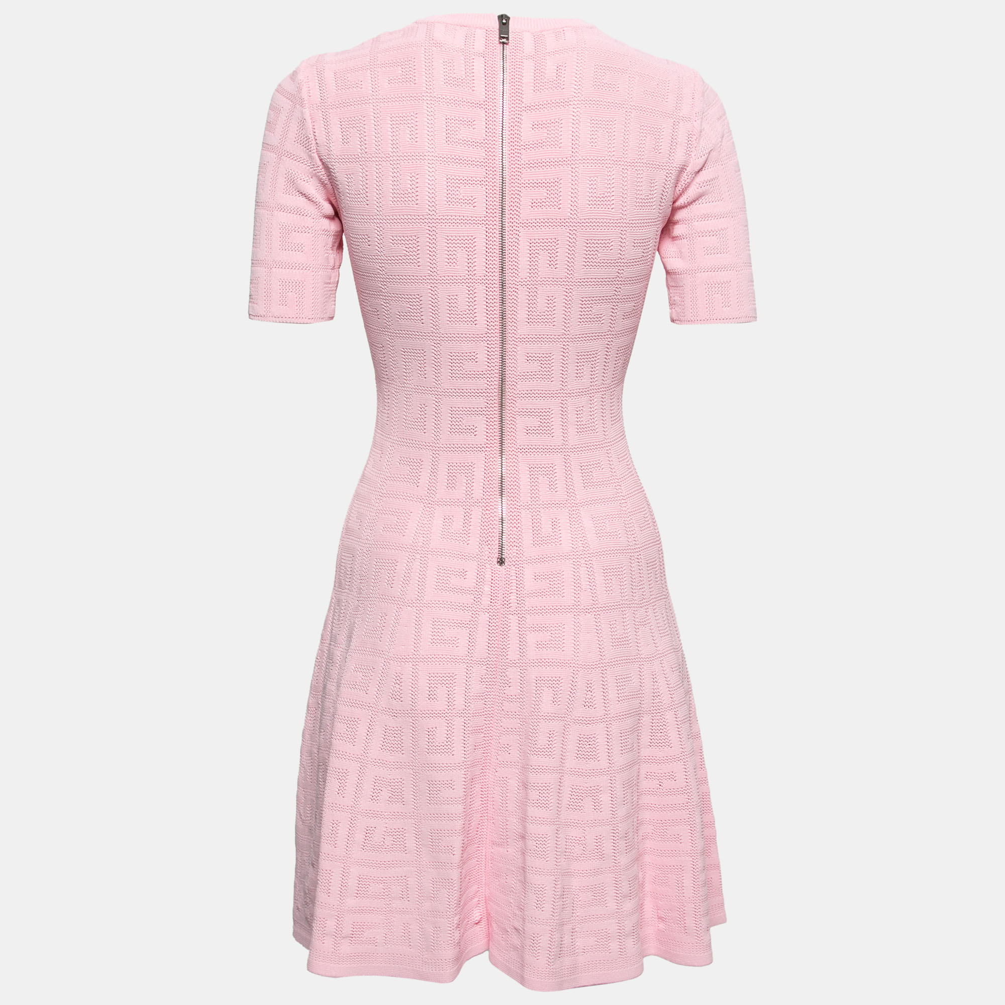 

Givenchy Pink 4G Motif Jacquard Knit Short Sleeve Dress