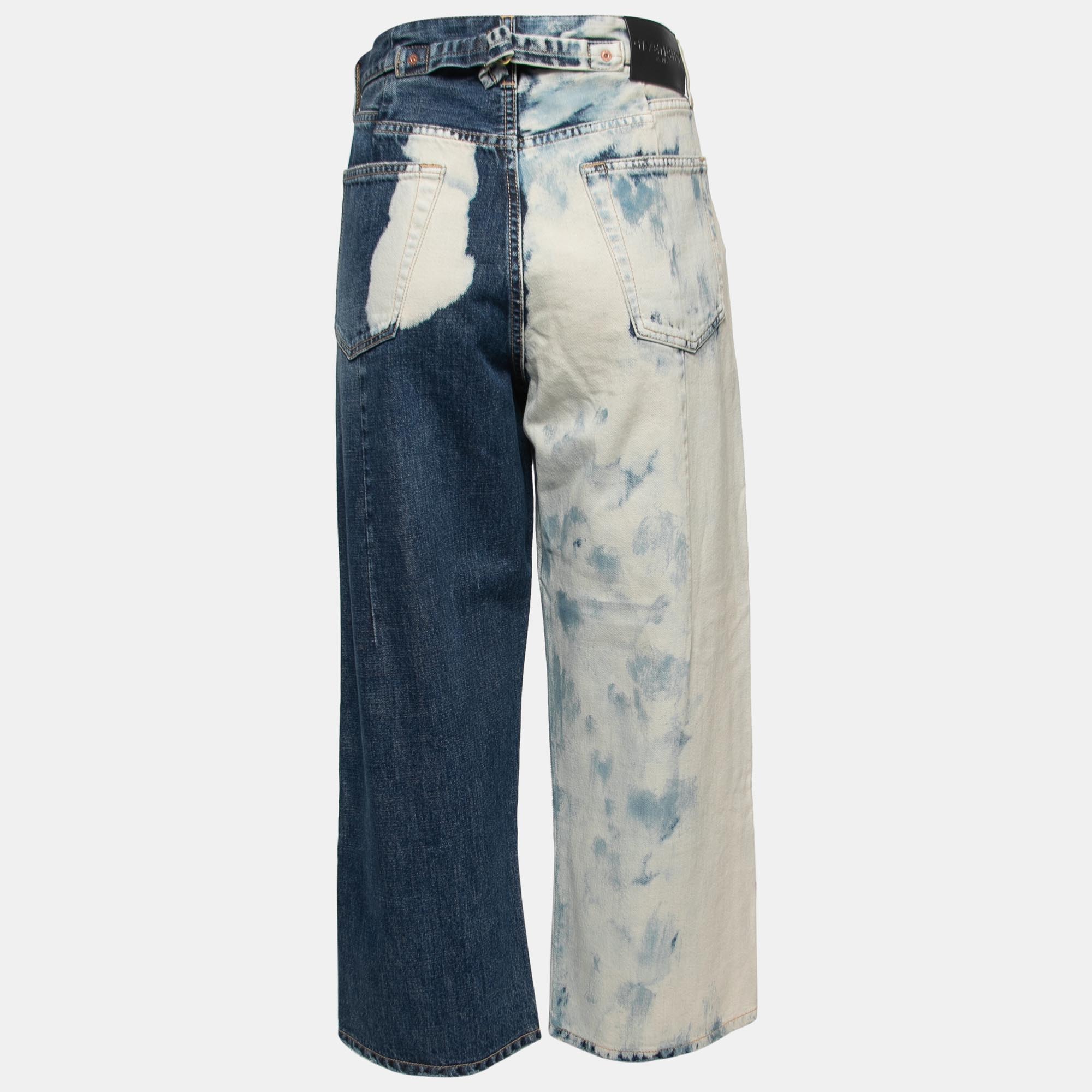 

Givenchy Blue Two-Tone Distressed Denim Jeans  Waist 32