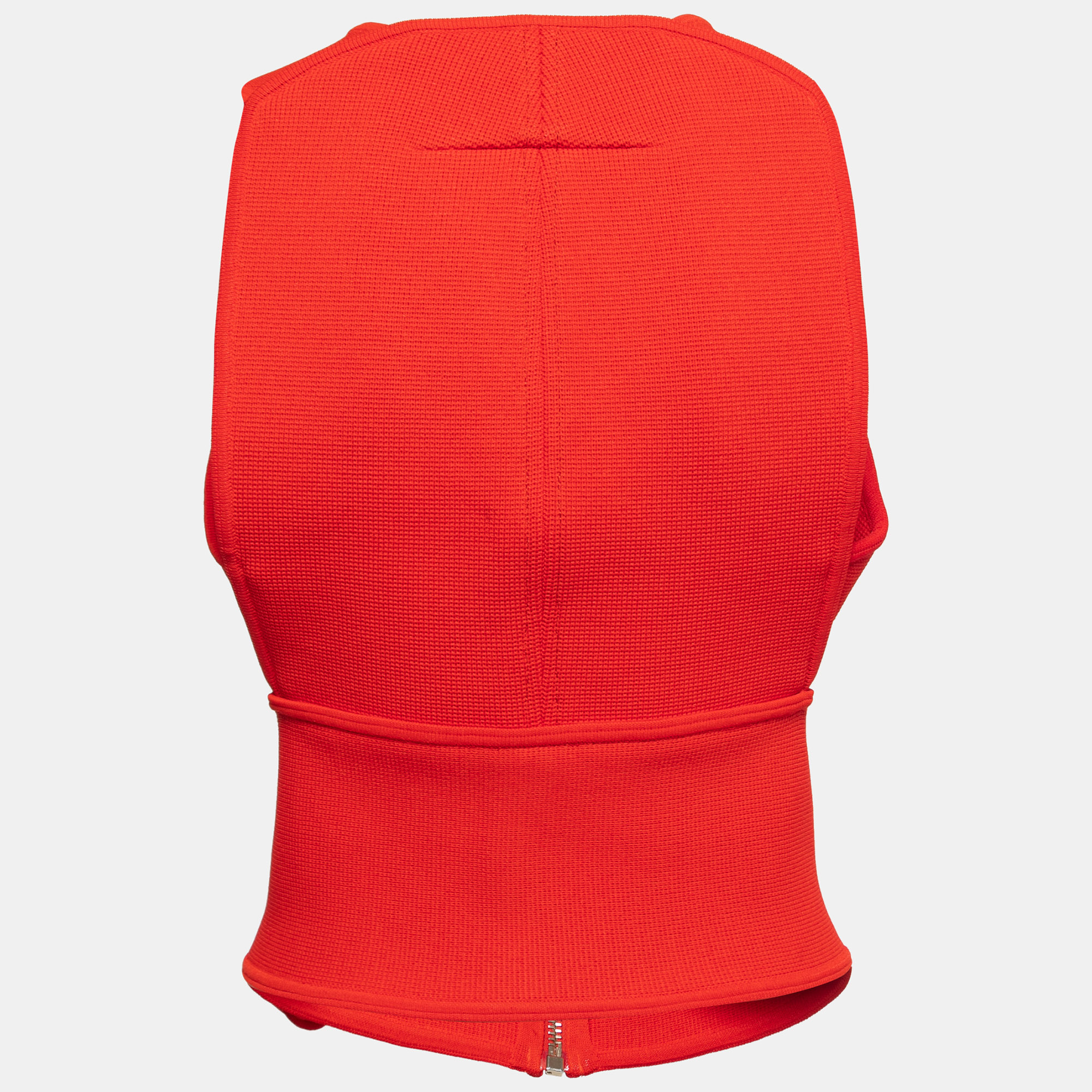 

Givenchy Red Knit Sleeveless Open Front Top