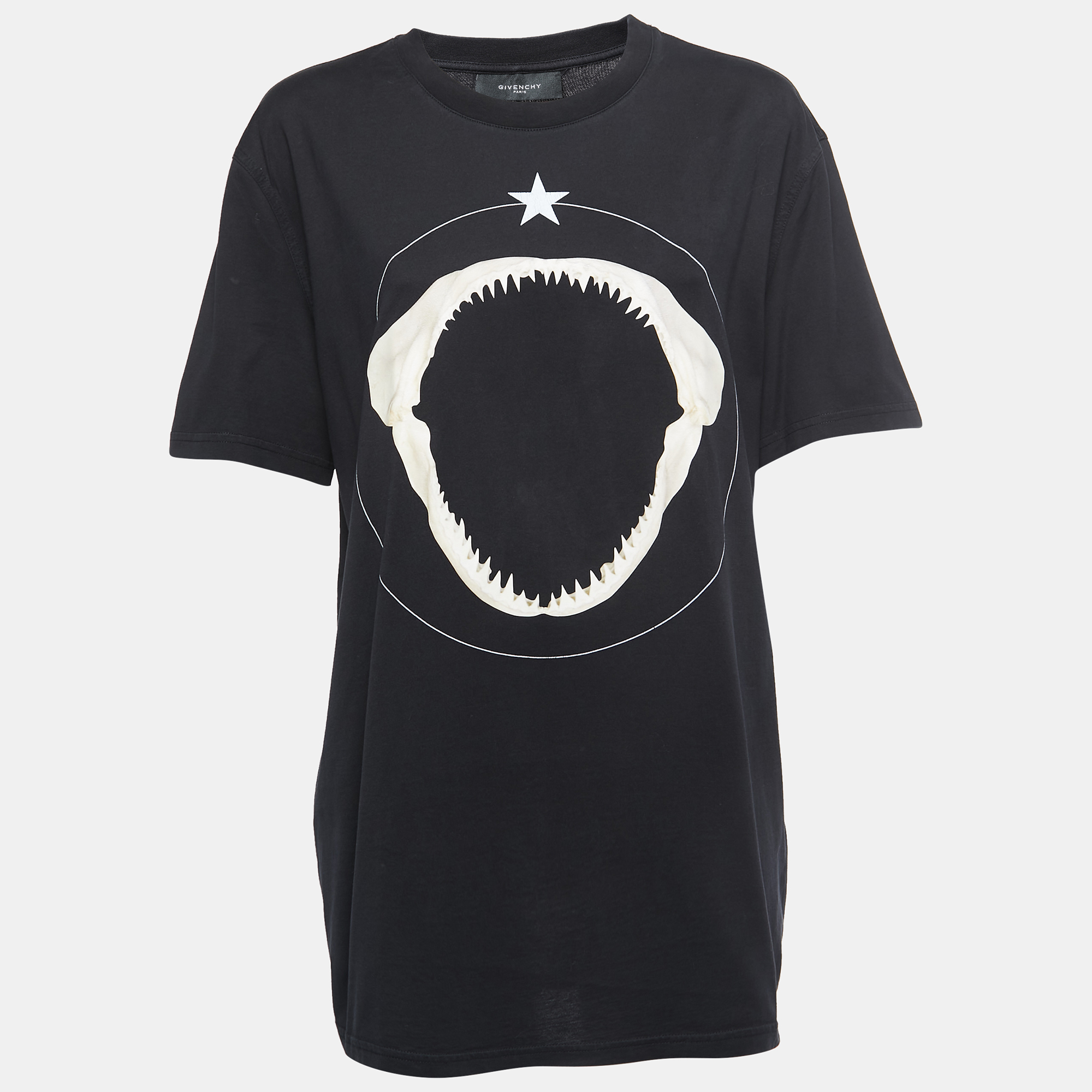 Pre-owned Givenchy Black Shark Jaw Print Cotton Crew Neck Half Sleeve T-shirt Xxl