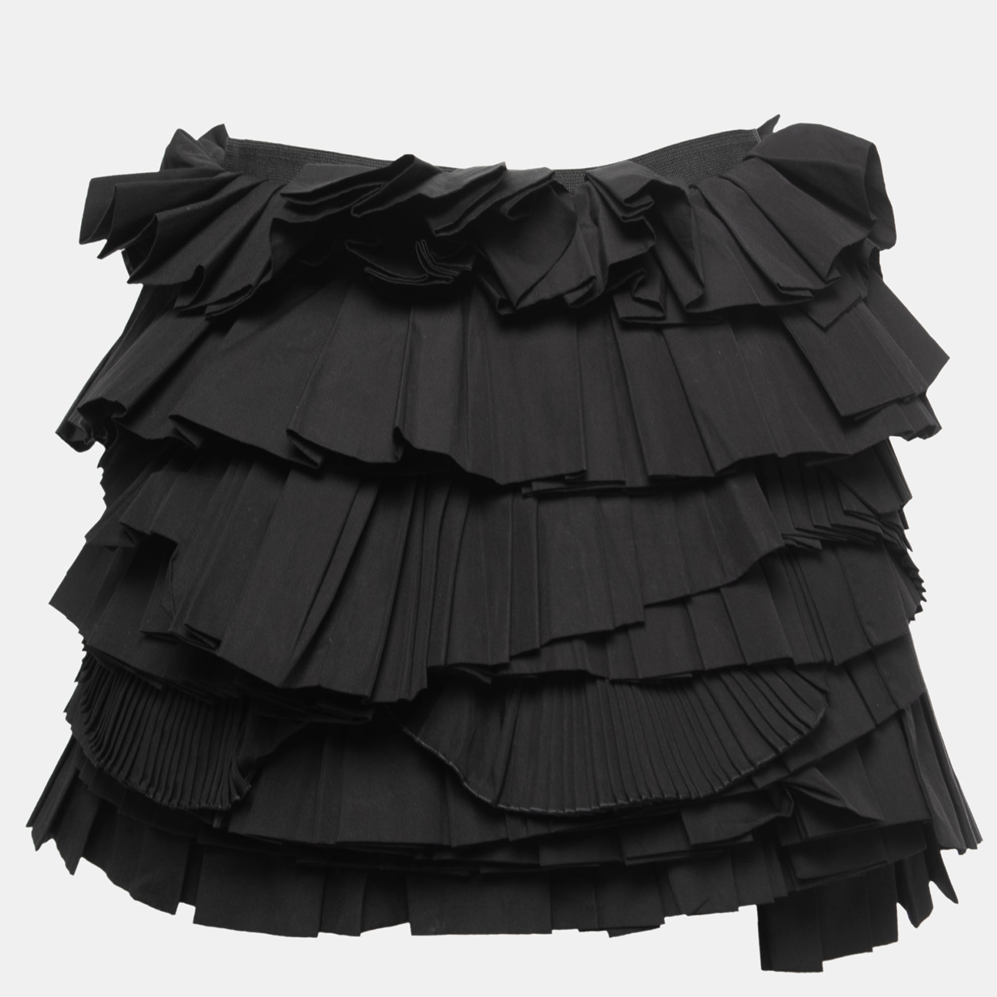 

Givenchy Black Ruffled Cotton Mini Skirt