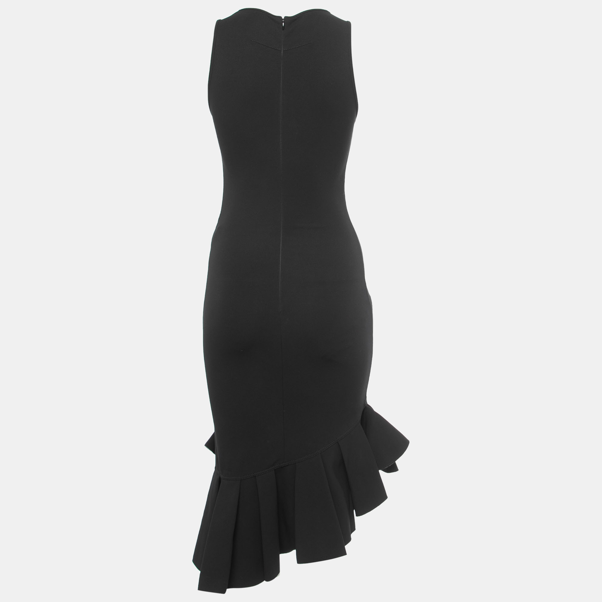 

Givenchy Black Knit Sleeveless Ruffled Midi Dress