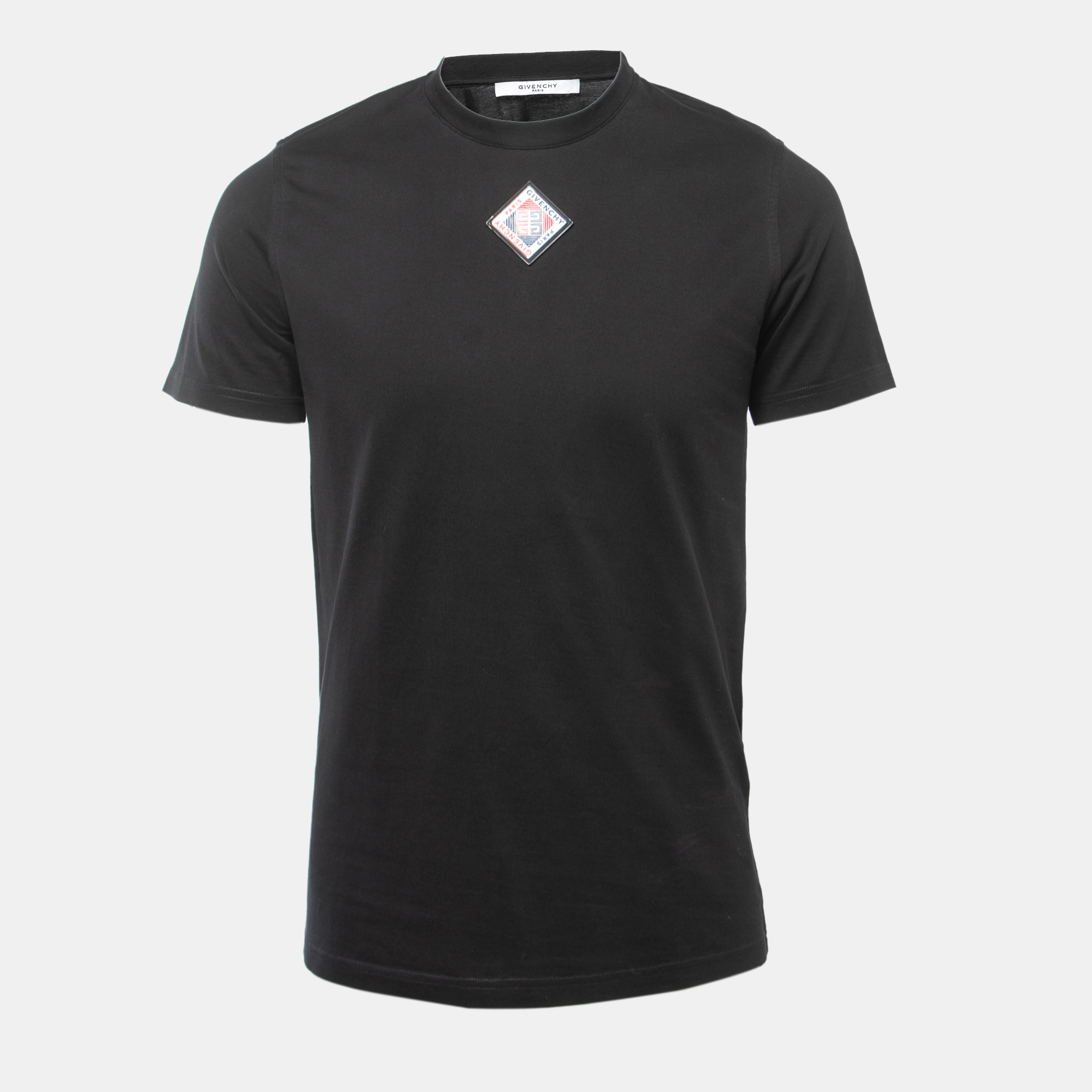 

Givenchy Black Cotton Logo Patch Crew Neck Short Sleeve T-Shirt