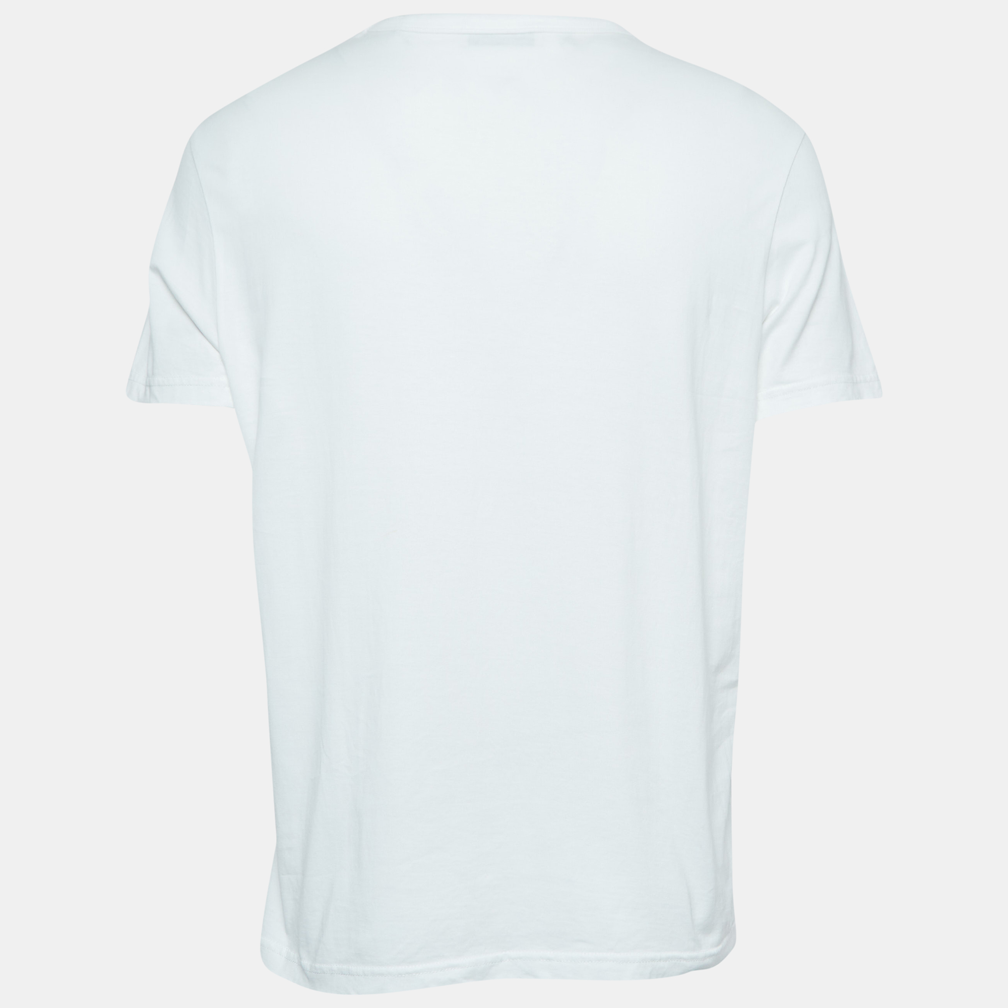 

Givenchy White Logo Embroidered Cotton Half Sleeve T-Shirt