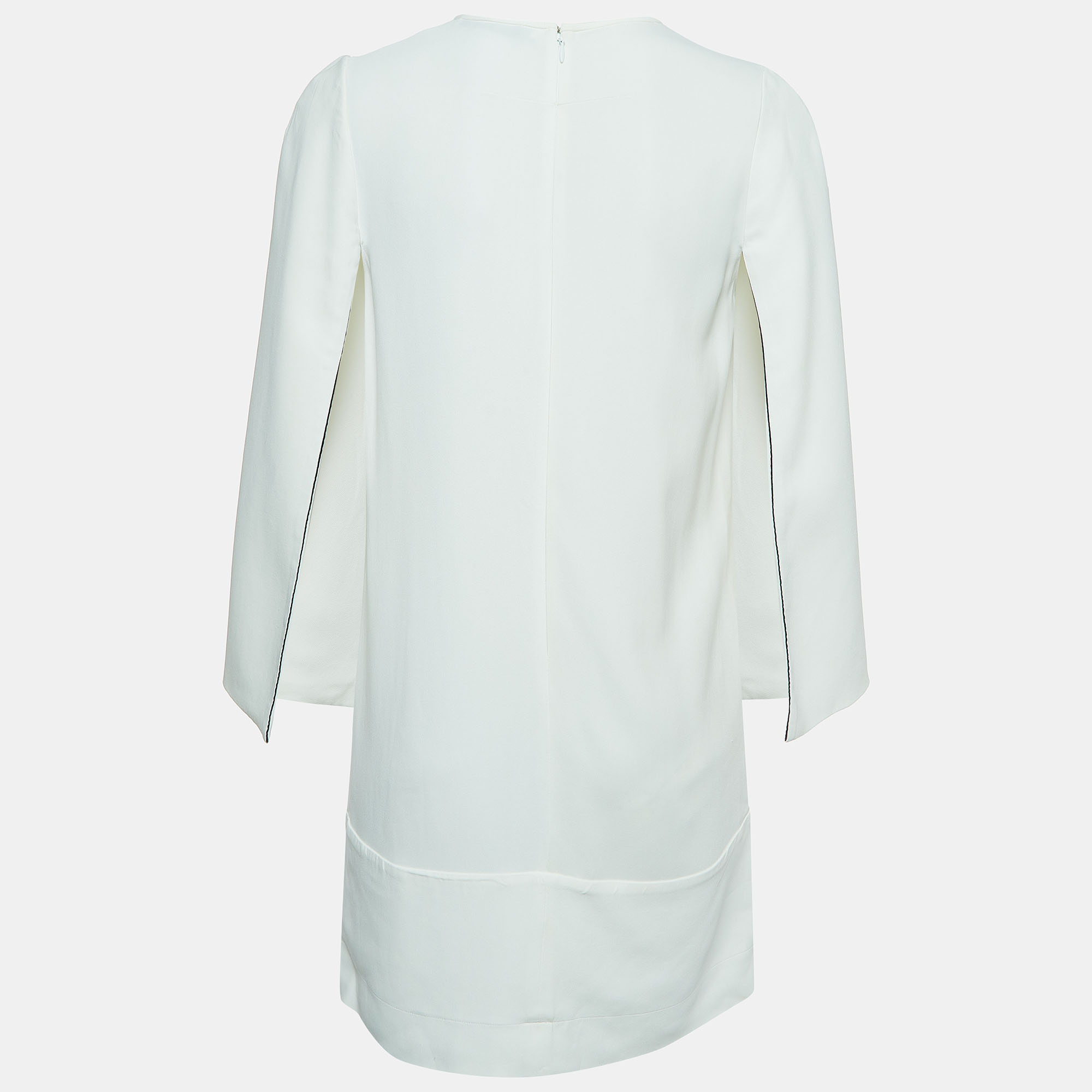 

Givenchy White Crepe Cape Sleeve Detail Shift Dress