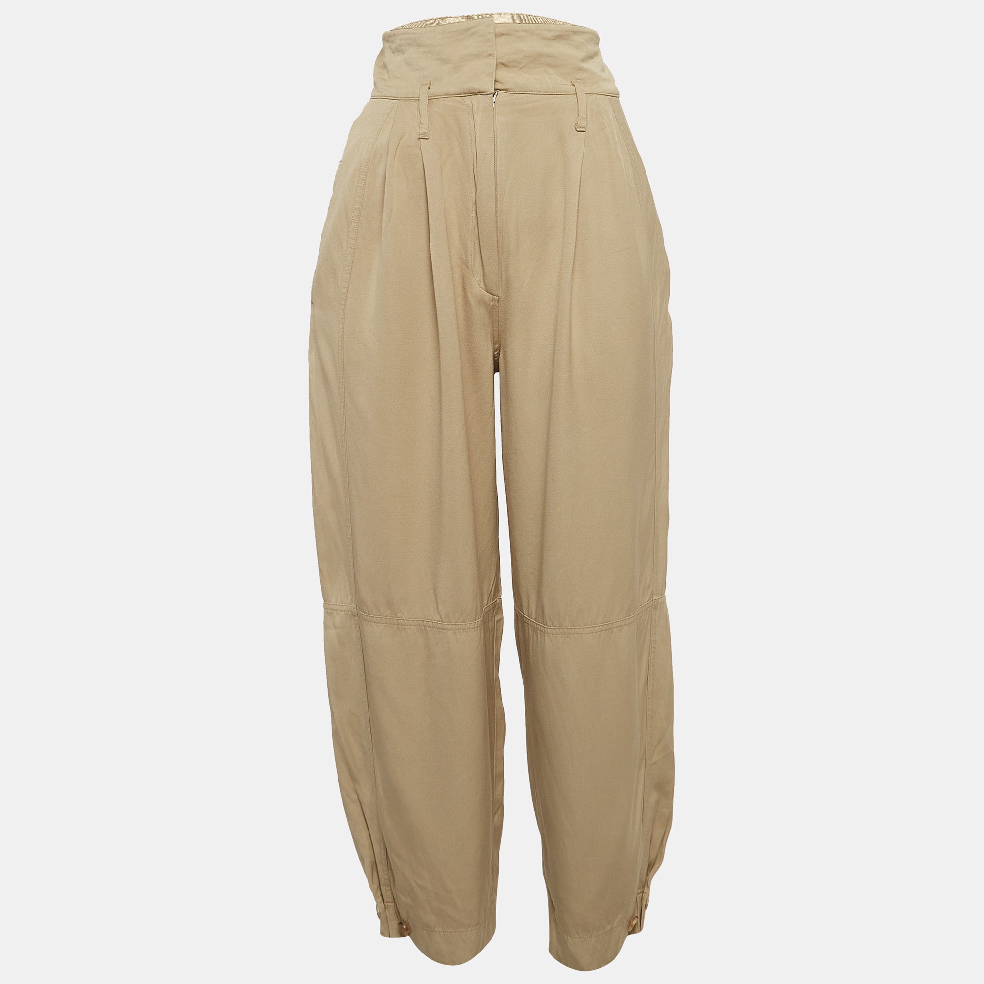 

Givenchy Green Crepe High-Waisted Tapered Military Trousers
