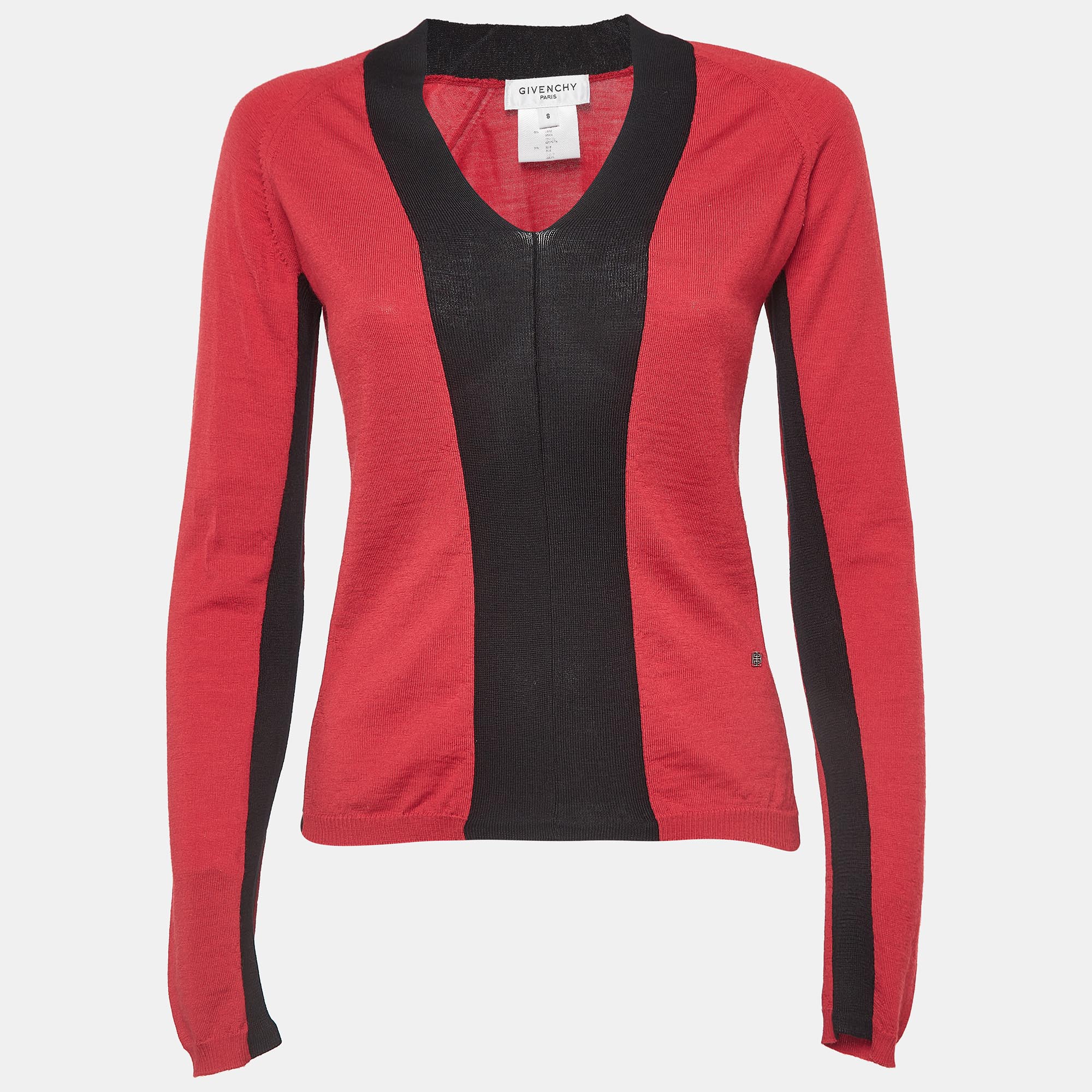 

Givenchy Red/Black Jersey Colorblock Sweatshirt