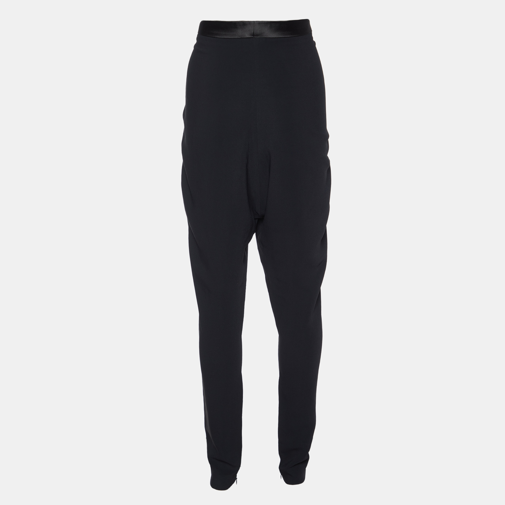 

Givenchy Black Crepe Loose Fit Trousers M