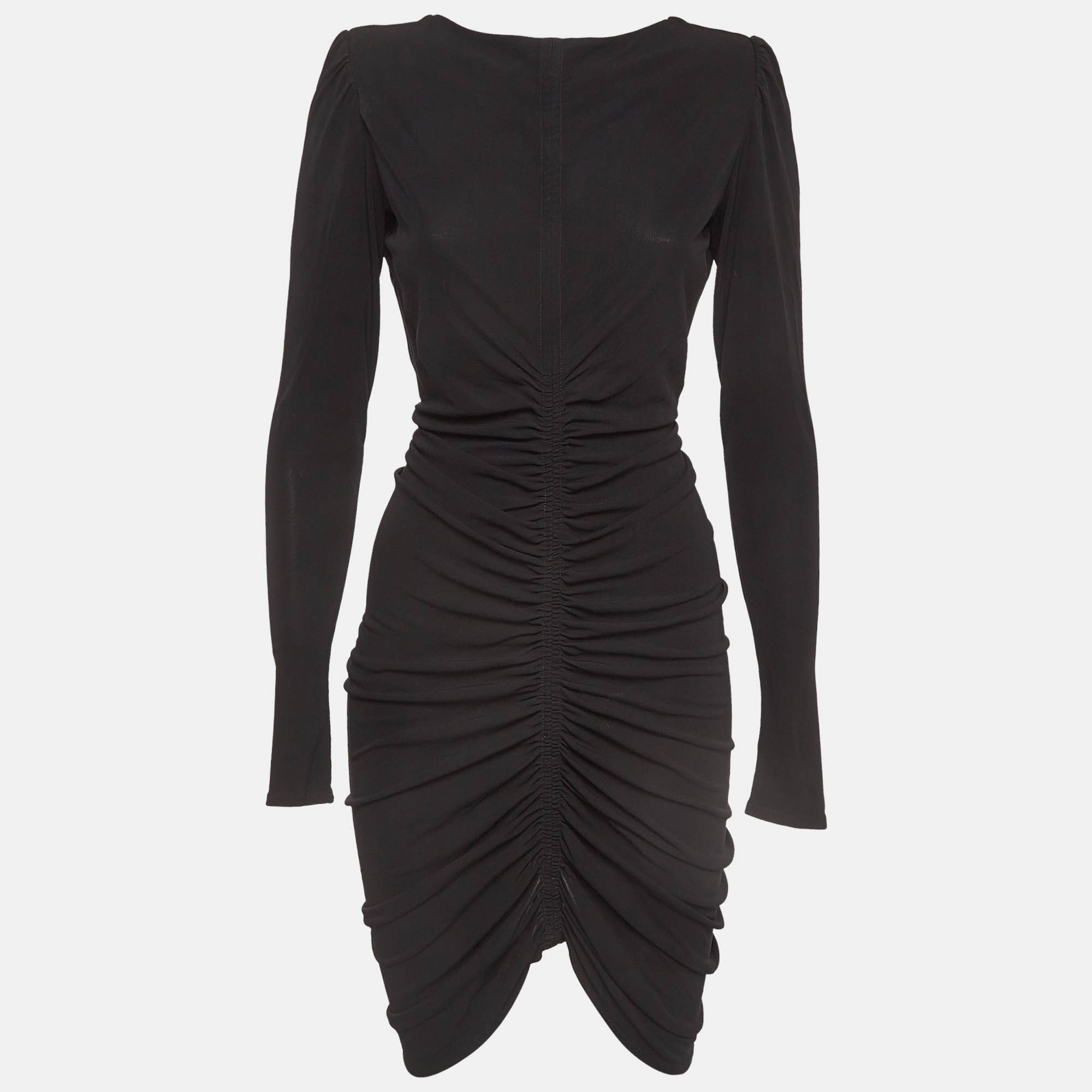 

Givenchy Black Jersey Ruched Mini Dress S