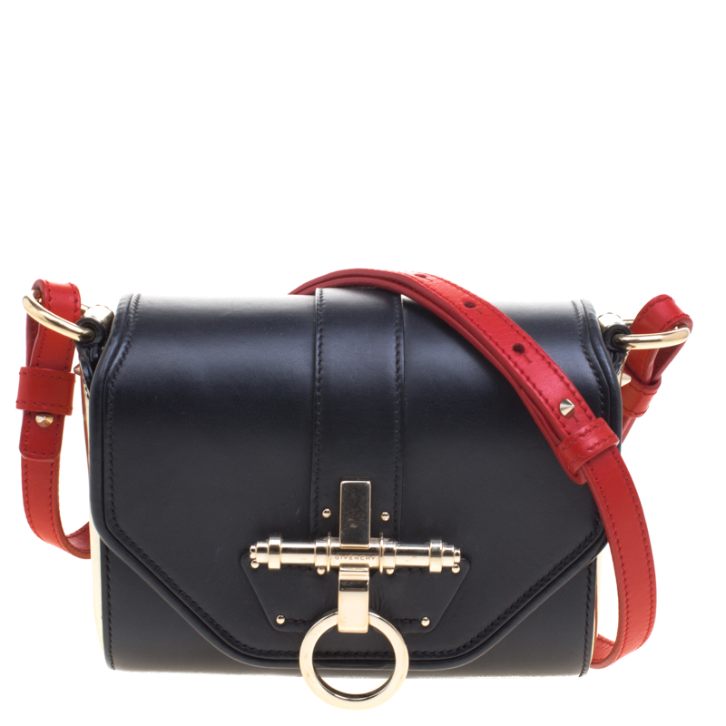 Givenchy Black/Gold Leather Obsedia Shoulder Bag