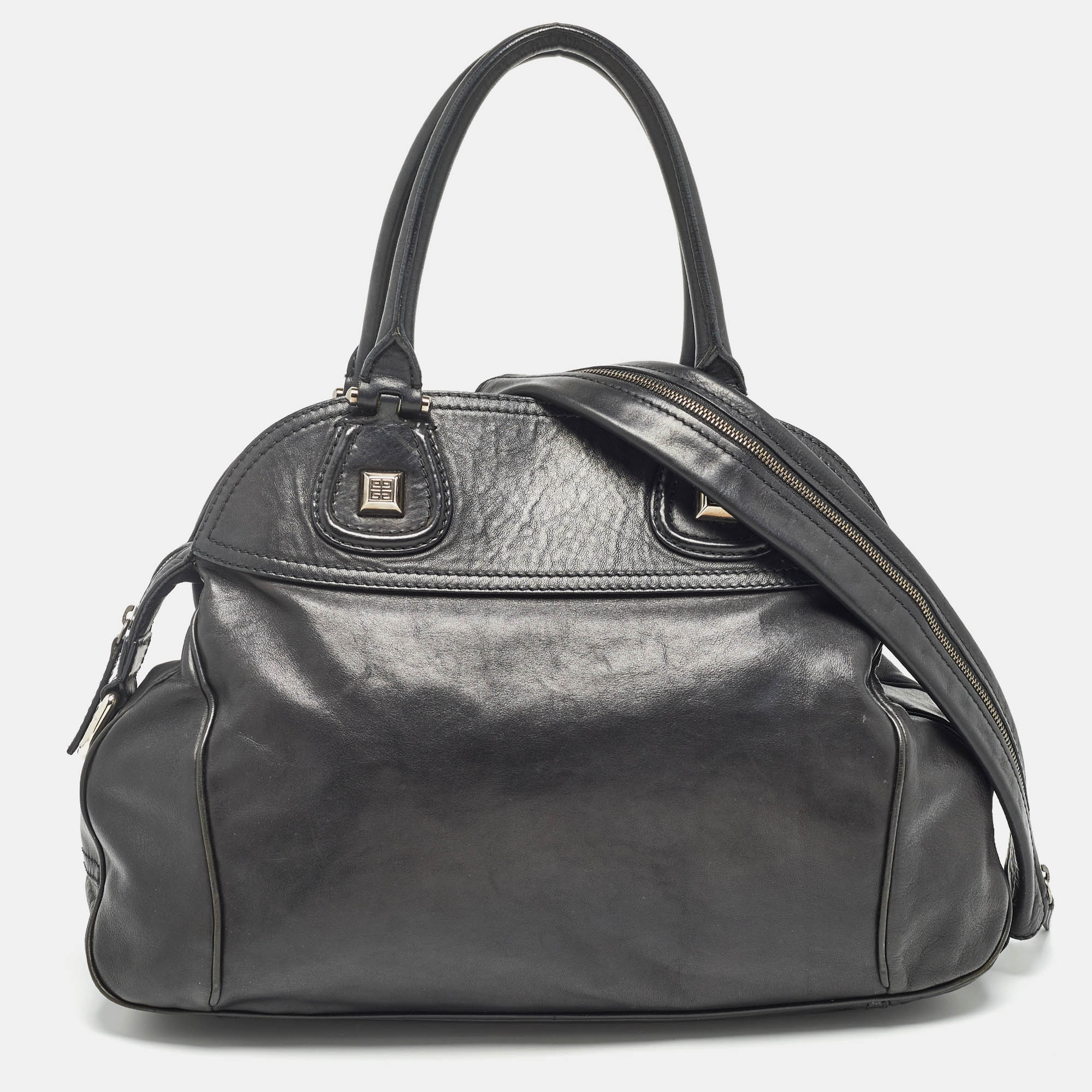 

Givenchy Black Leather Zip Dome Satchel