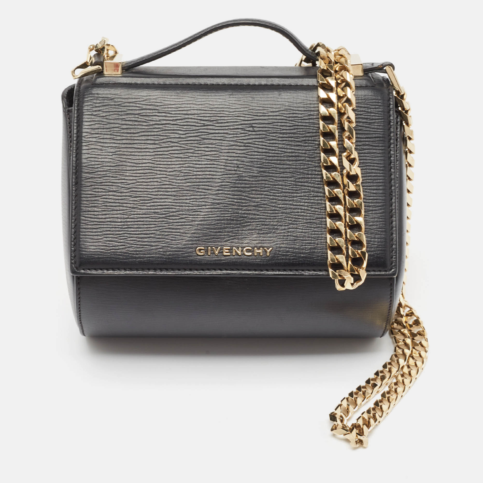 

Givenchy Black Leather Mini Pandora Box Crossbody Bag