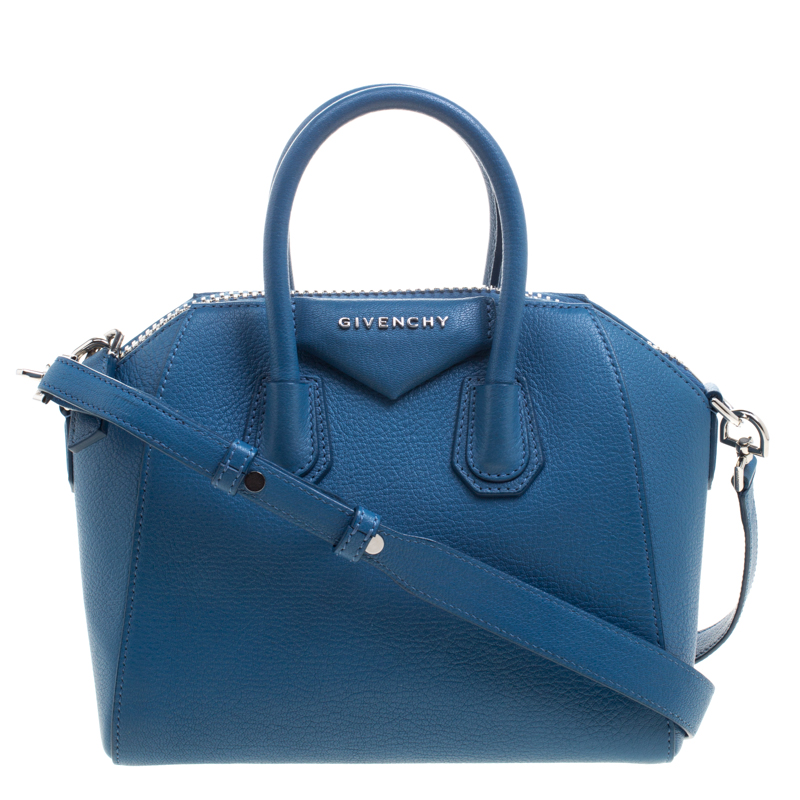 Pre Owned حقيبة جيفنشي أنتيغونا ميني جلد زرقاء