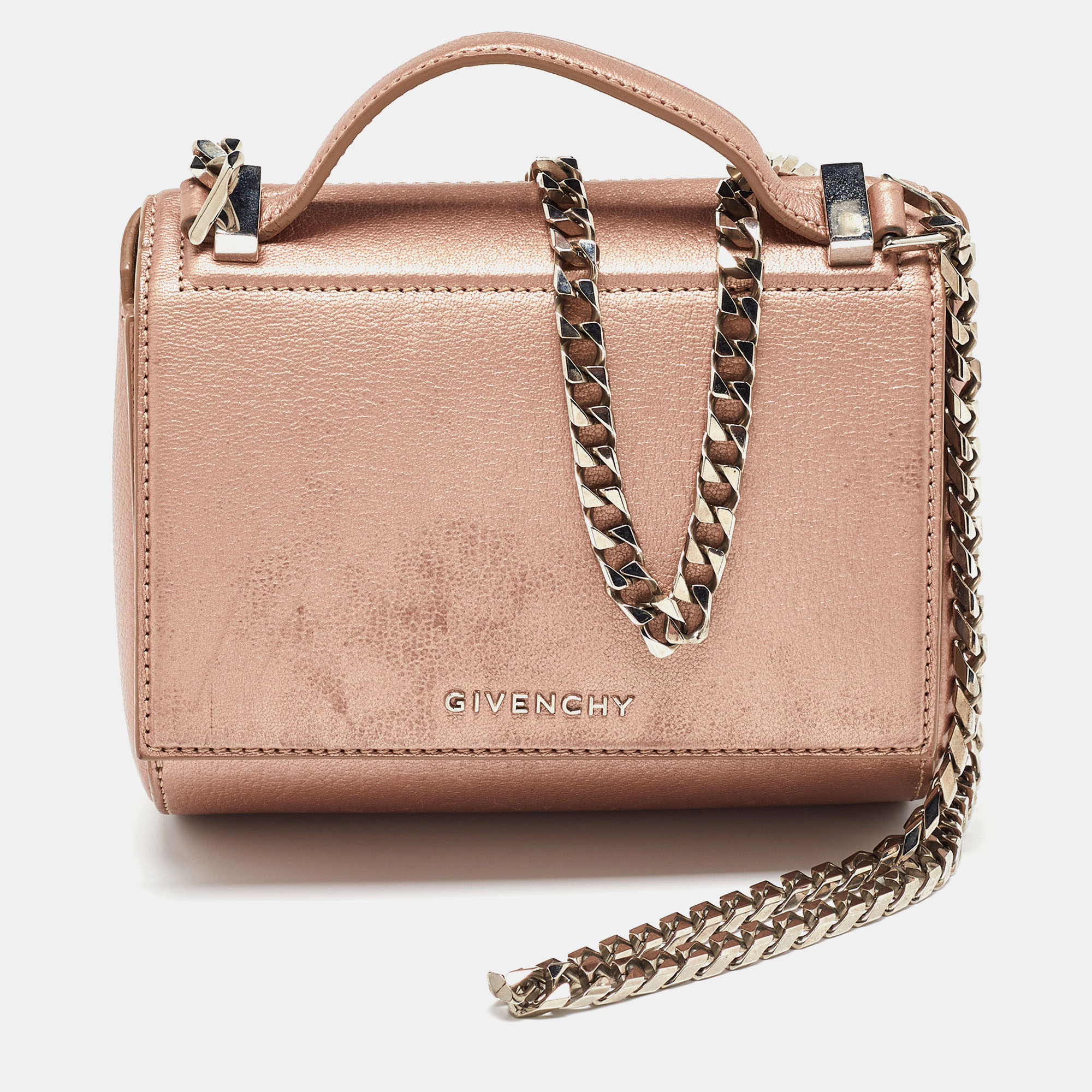 

Givenchy Metallic Leather Mini Pandora Box Crossbody Bag