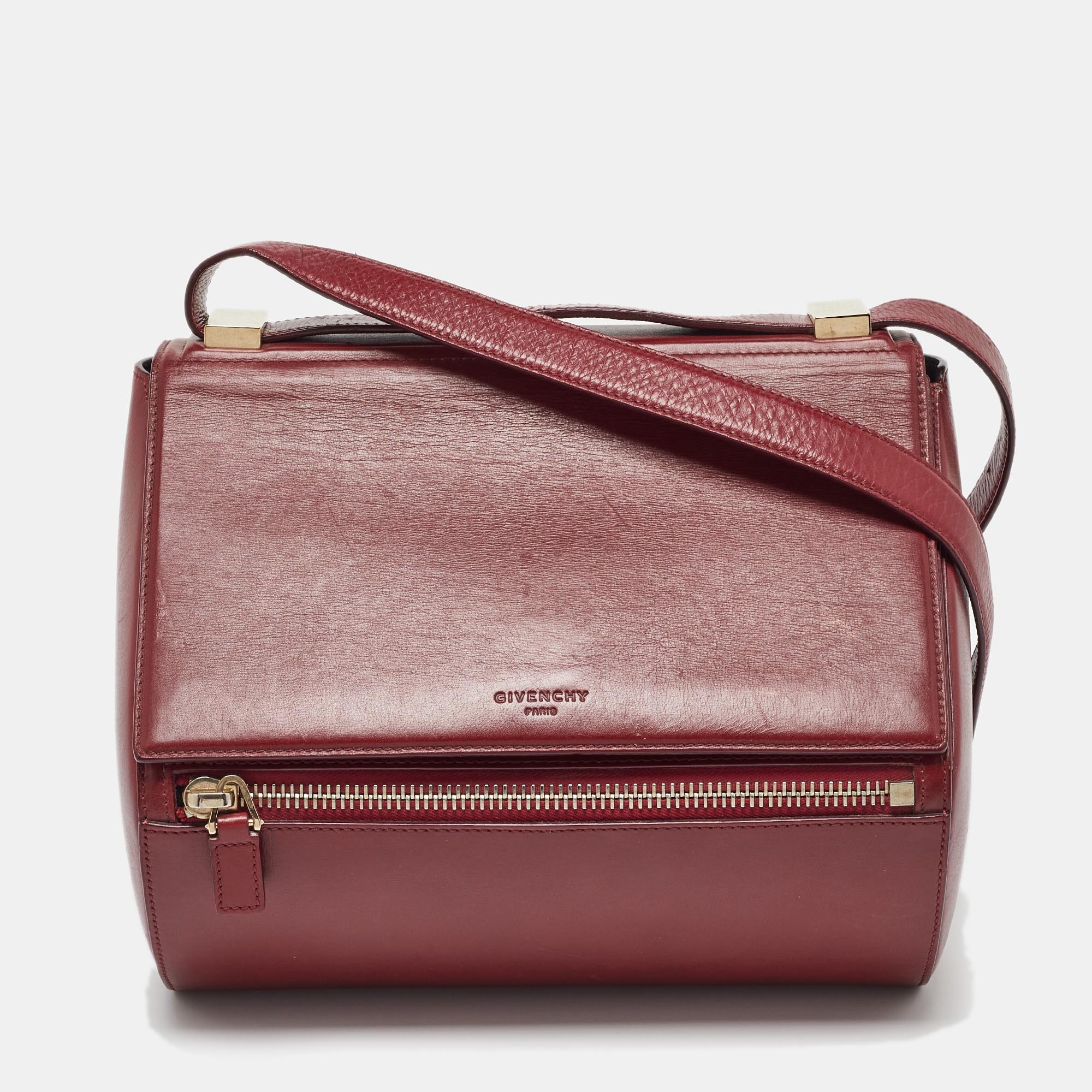 

Givenchy Burgundy Leather Medium Pandora Box Bag