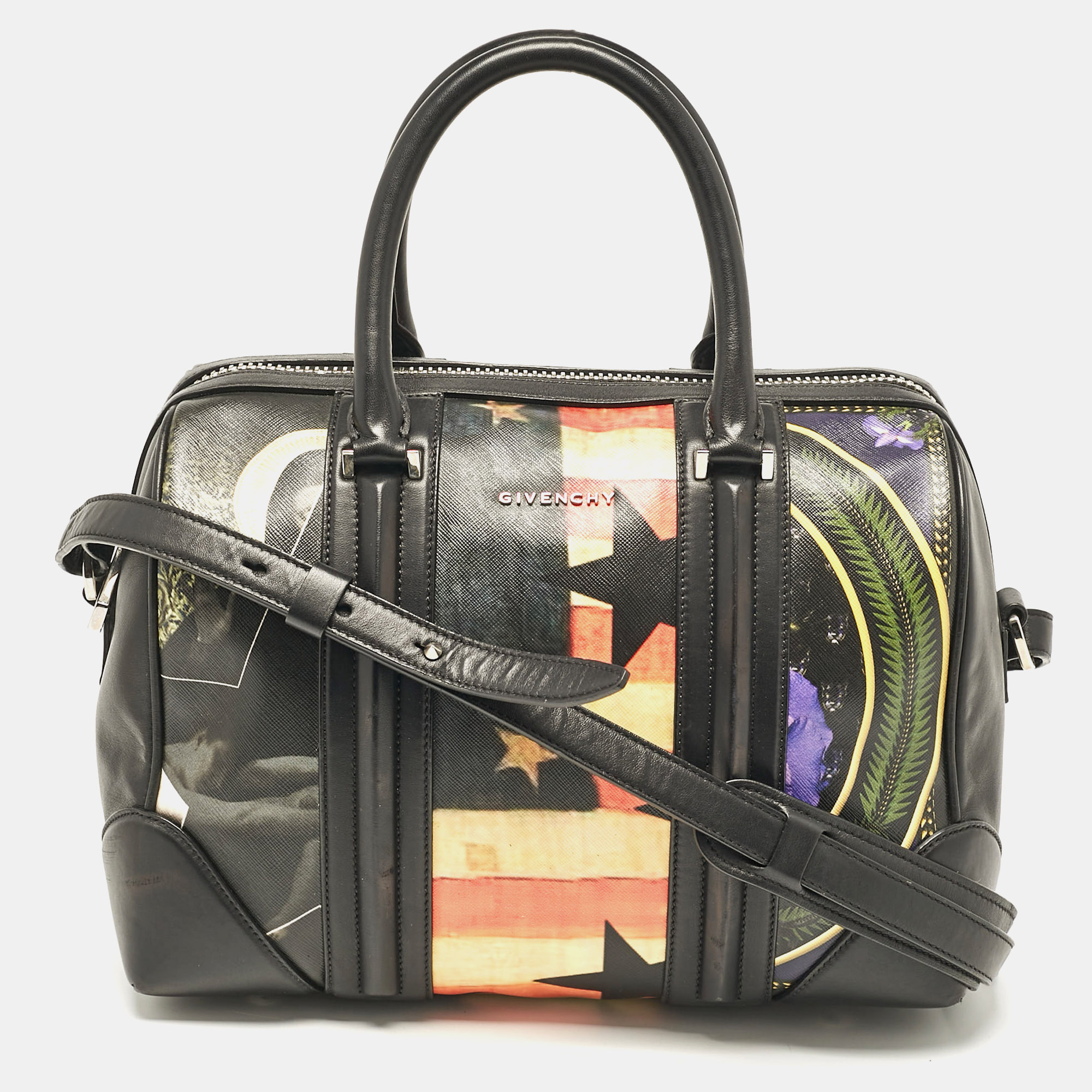 

Givenchy Multicolor Coated Canvas and Leather Lucrezia American Flap Bag