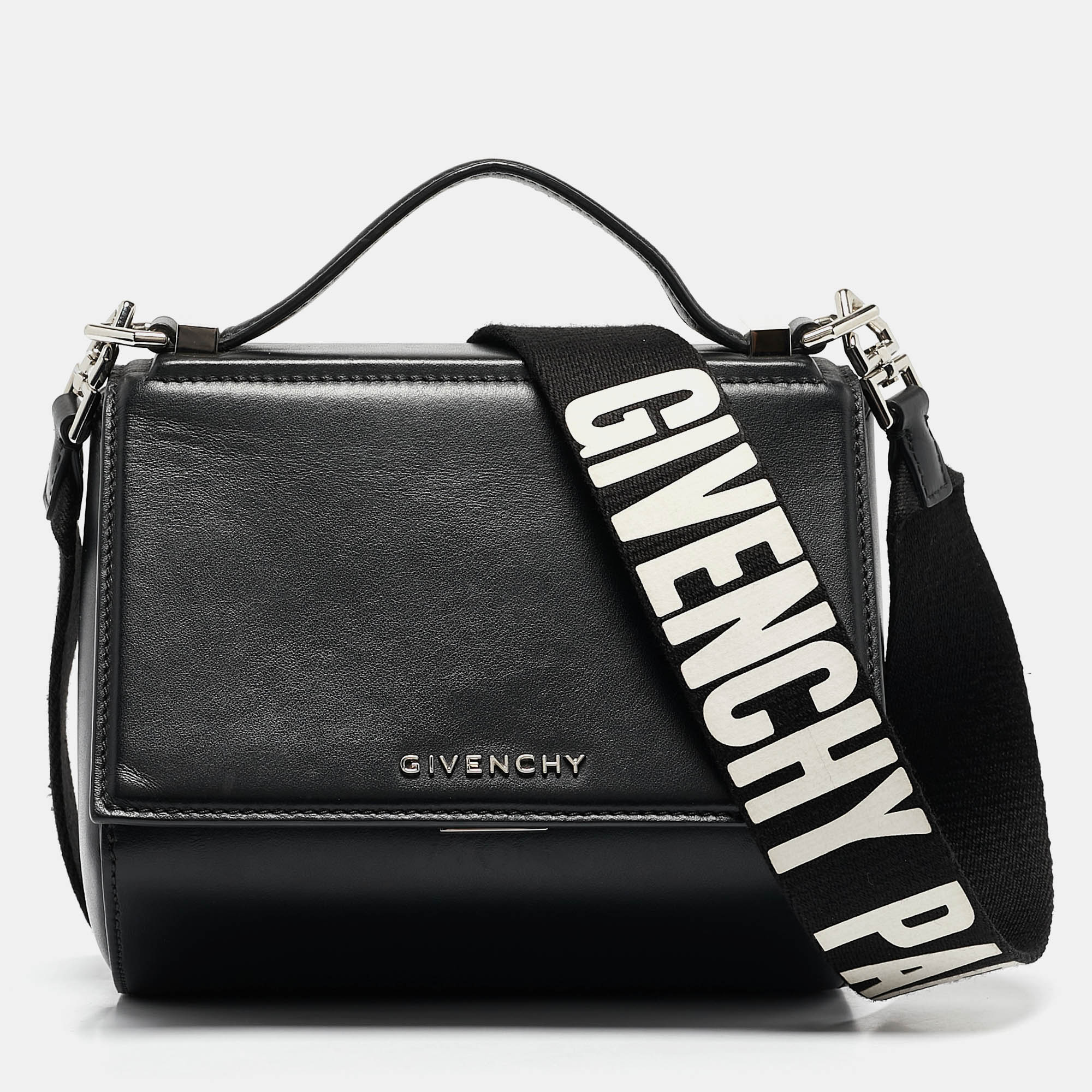 

Givenchy Black Leather Mini Pandora Box Crossbody Bag