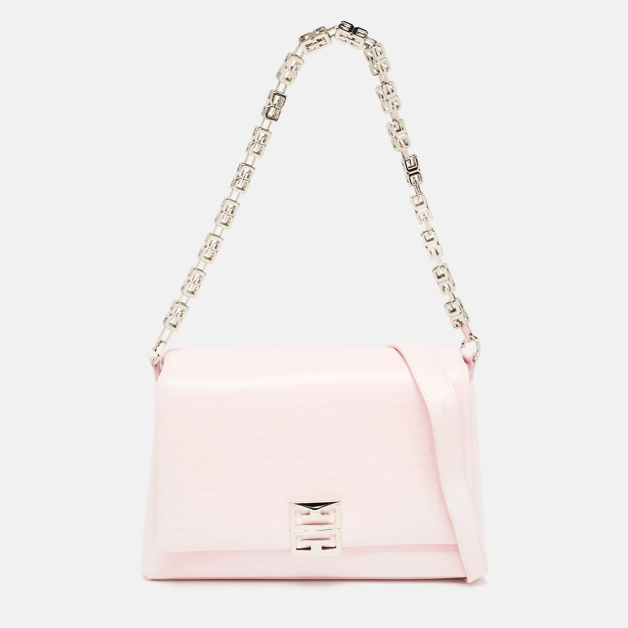 

Givenchy Pink Embossed Leather  4G Shoulder Bag