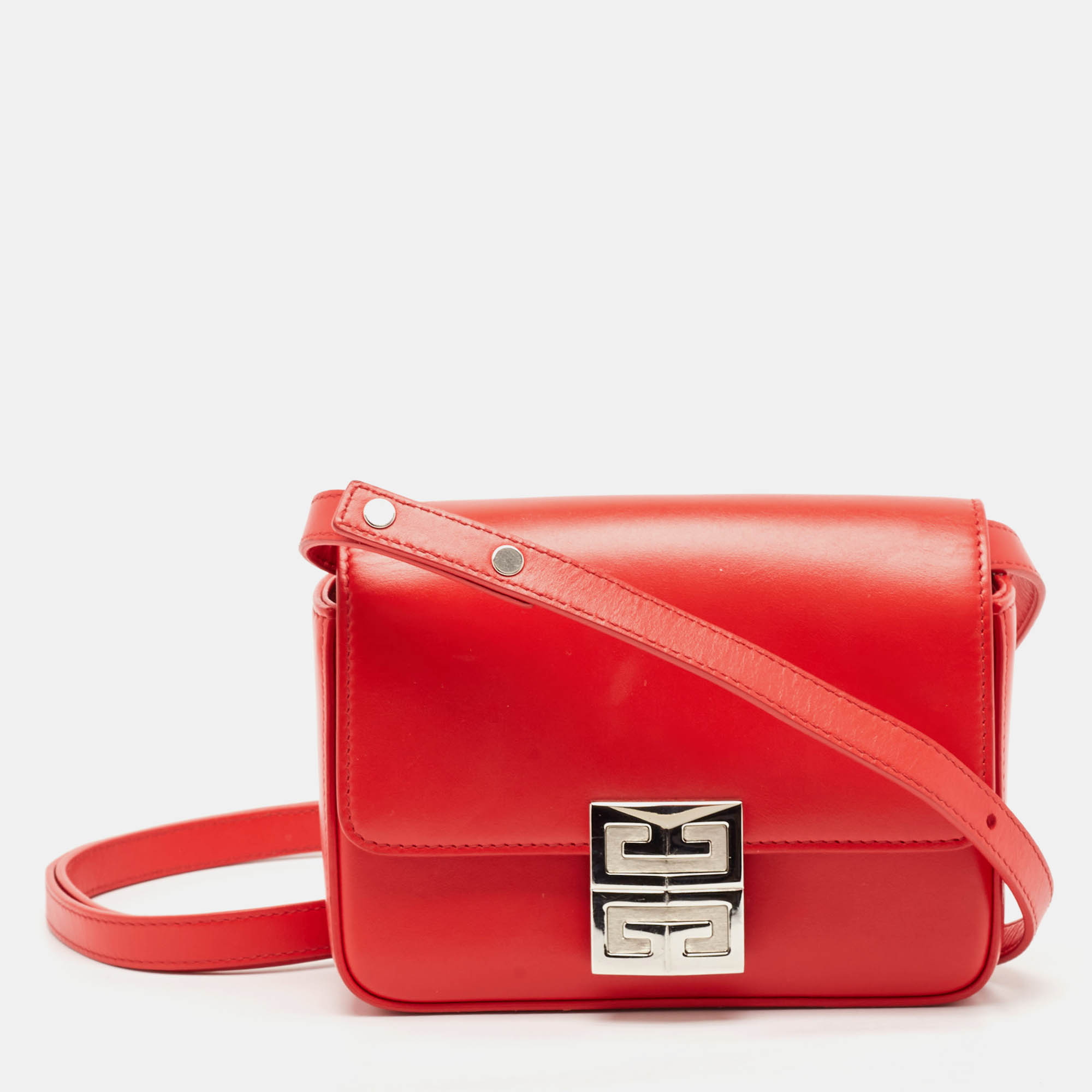 

Givenchy Red Leather Mini 4G Crossbody Bag