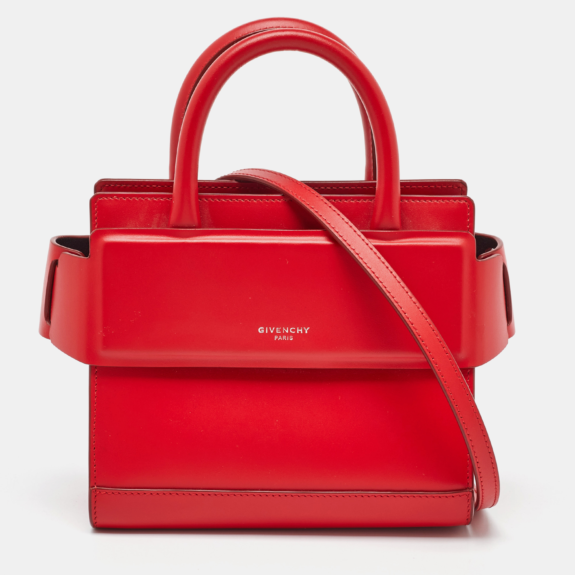 

Givenchy Red Leather Nano Horizon Crossbody Bag