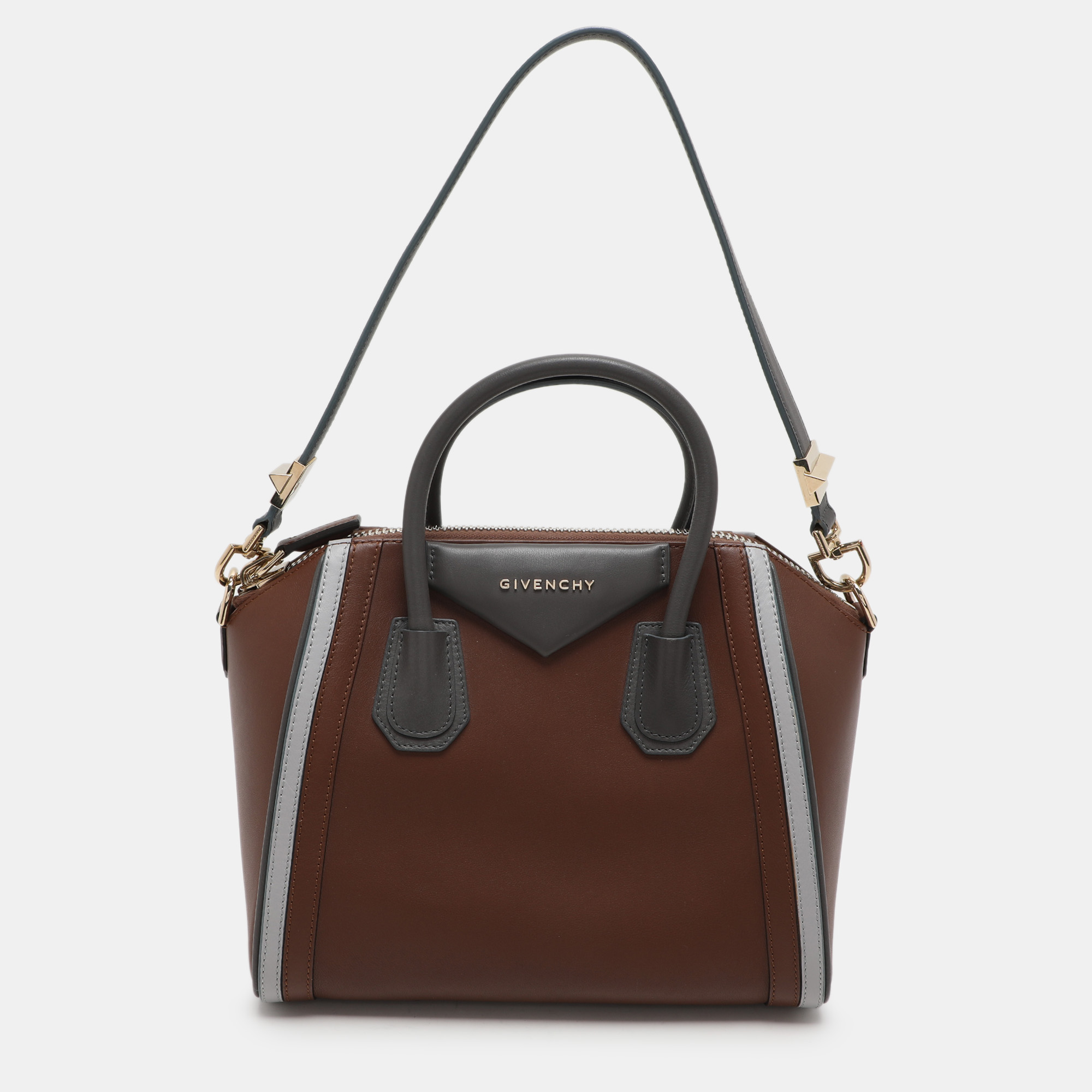 

Givenchy Brown/Grey Leather Small Antigona Satchel