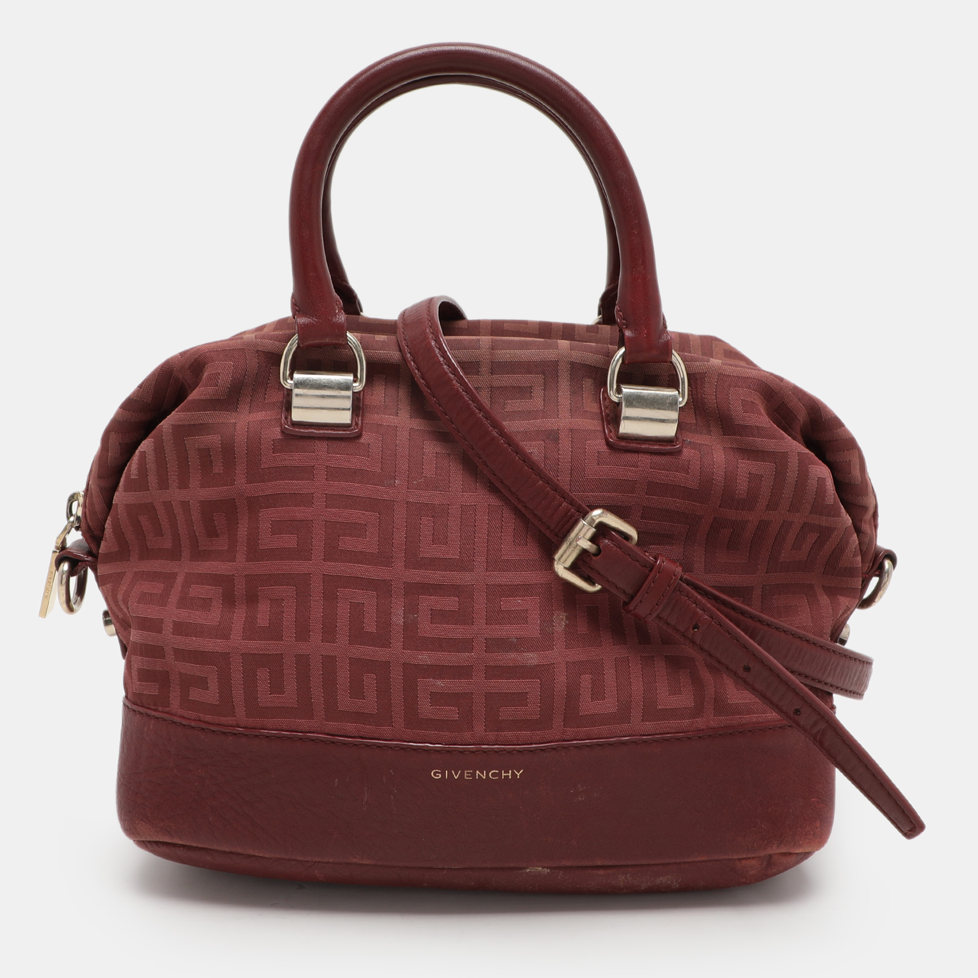 

Givenchy Burgundy Canvas and Leather Satchel