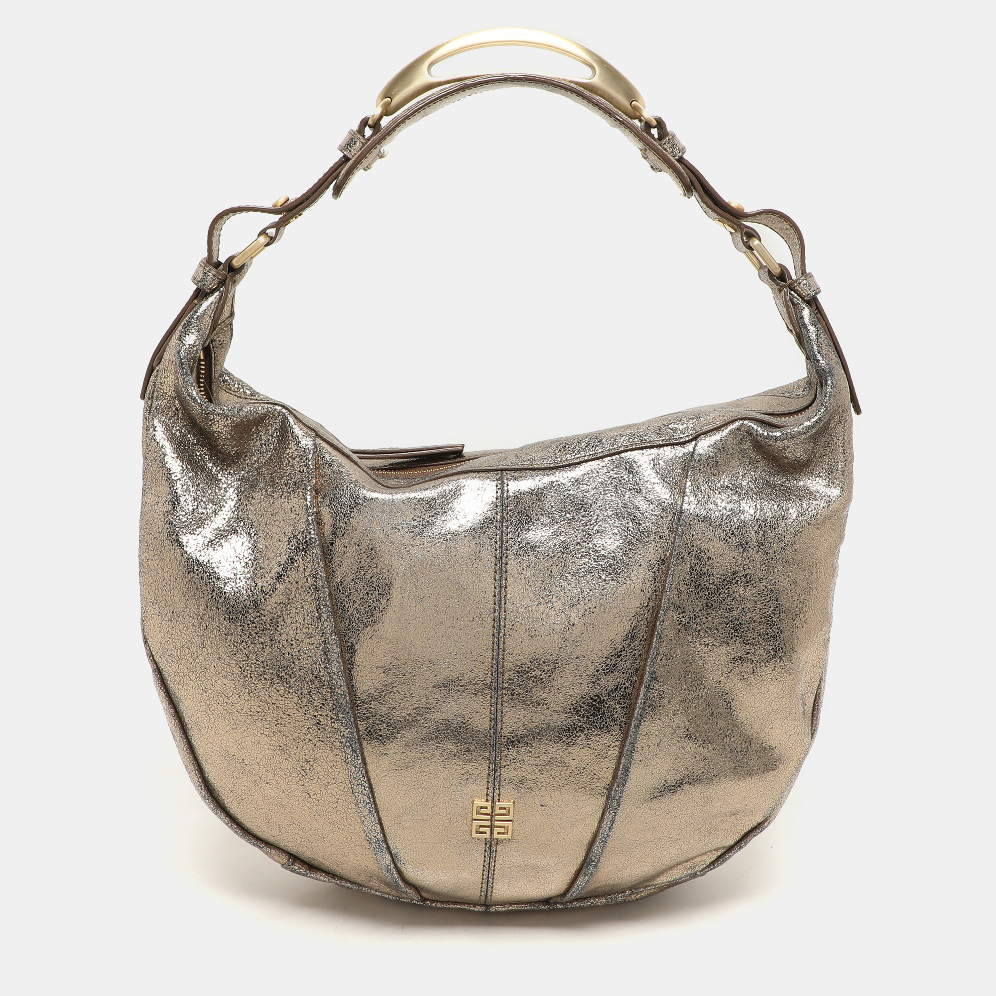 

Givenchy Gold Crinkled Leather Hobo