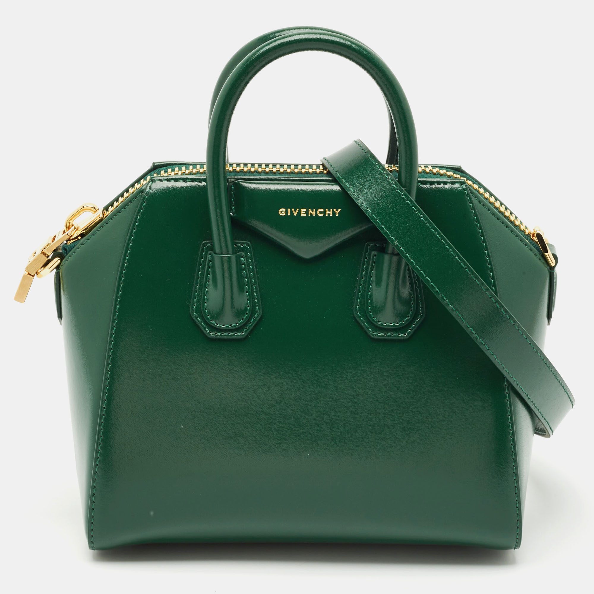 

Givenchy Green Leather Mini Antigona Satchel