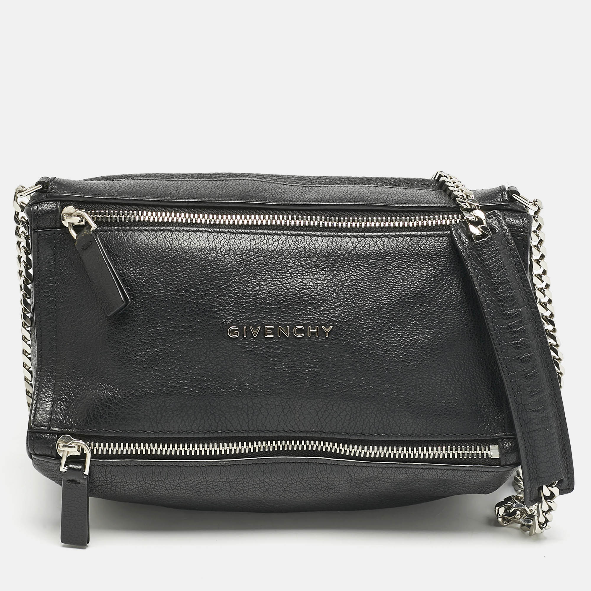 

Givenchy Black Leather Mini Pandora Chain Shoulder Bag
