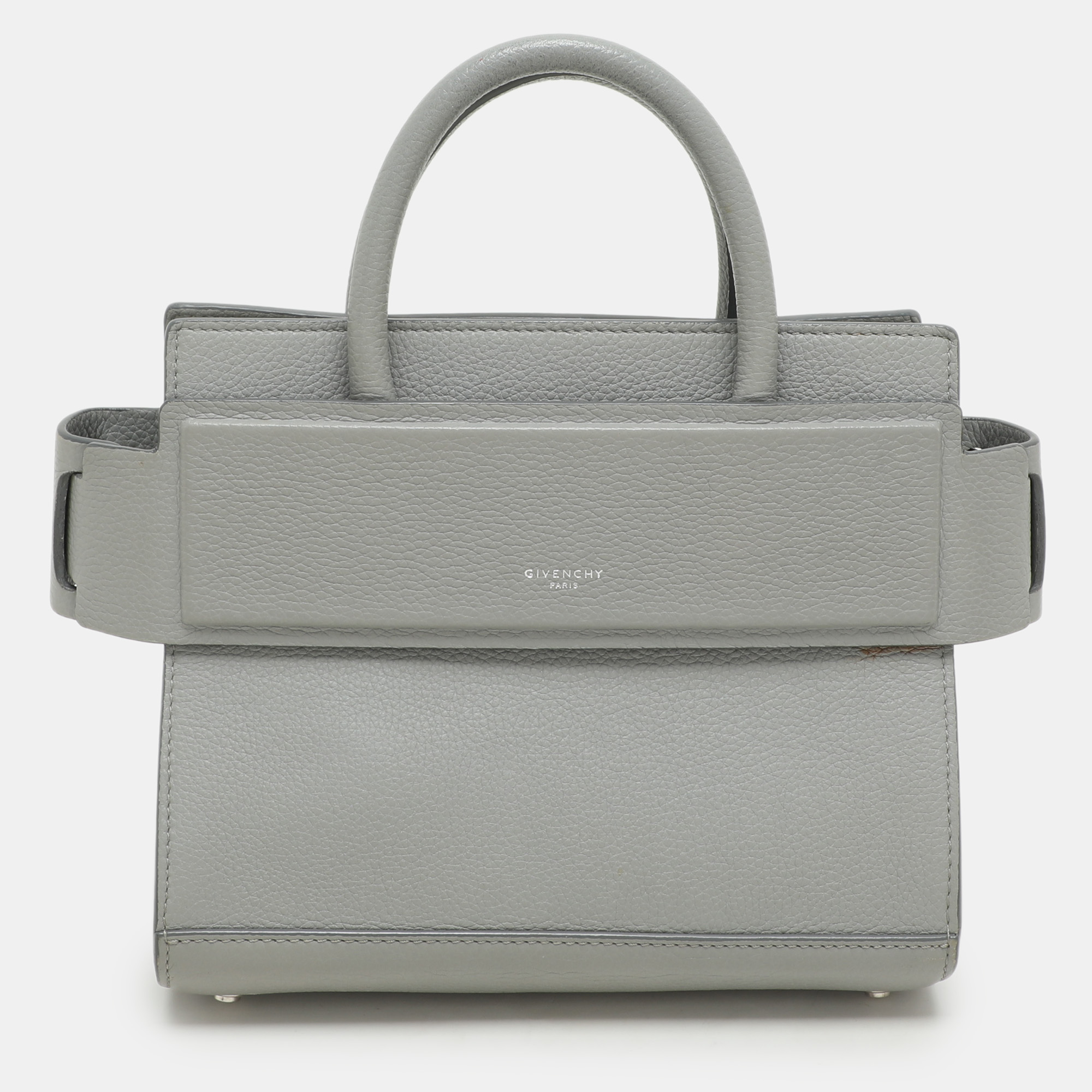 

Givenchy Grey Leather Mini Horizon Top Handle Bag