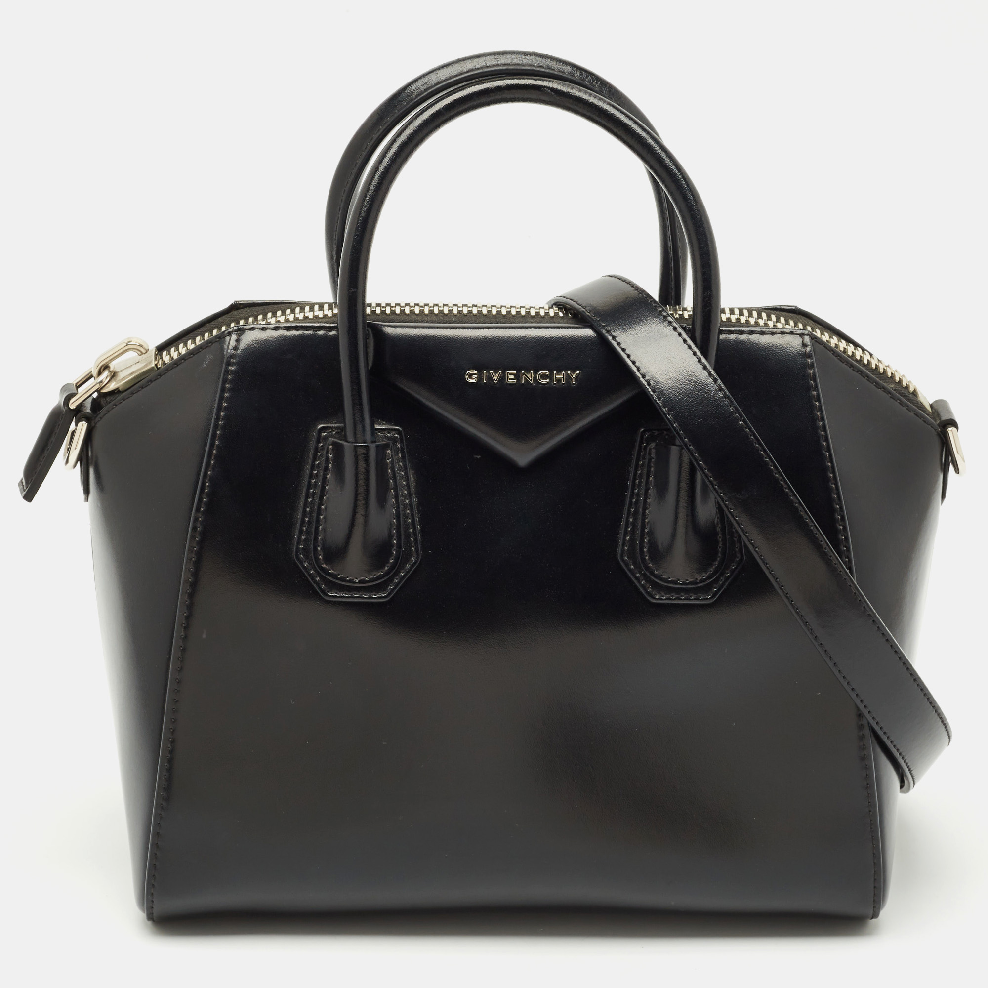 

Givenchy Black Glossy Leather  Antigona Satchel