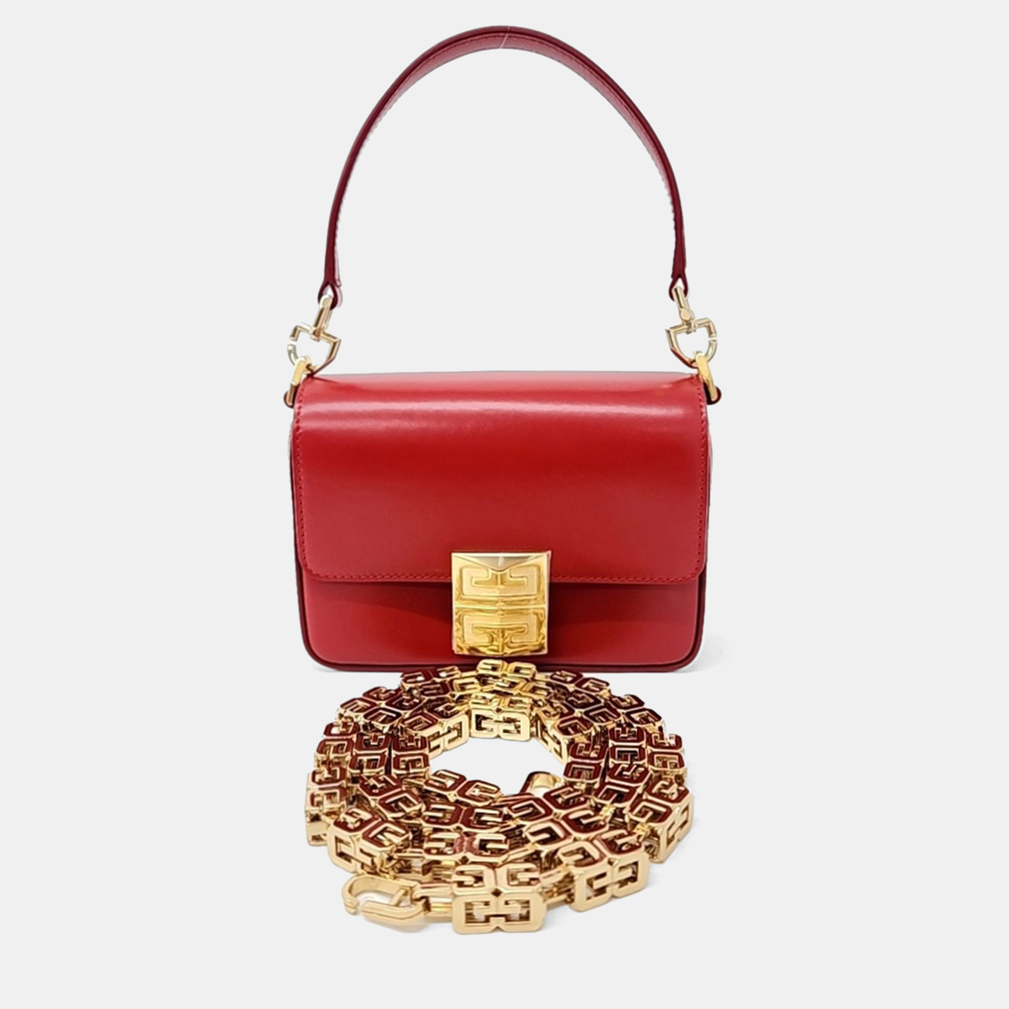 

Givenchy Red Leather 4G Chain Small Bag