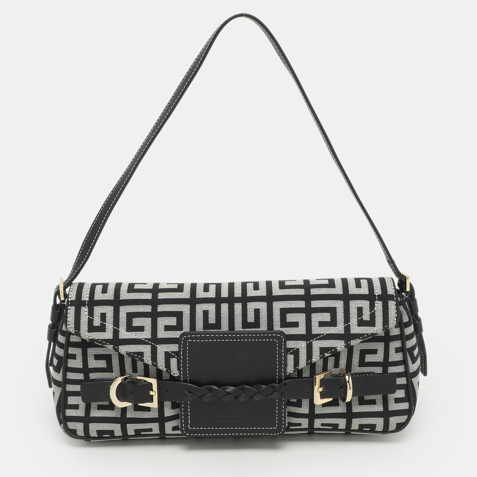 

Givenchy Black/Grey Signature Canvas and Leather Shoulder Bag