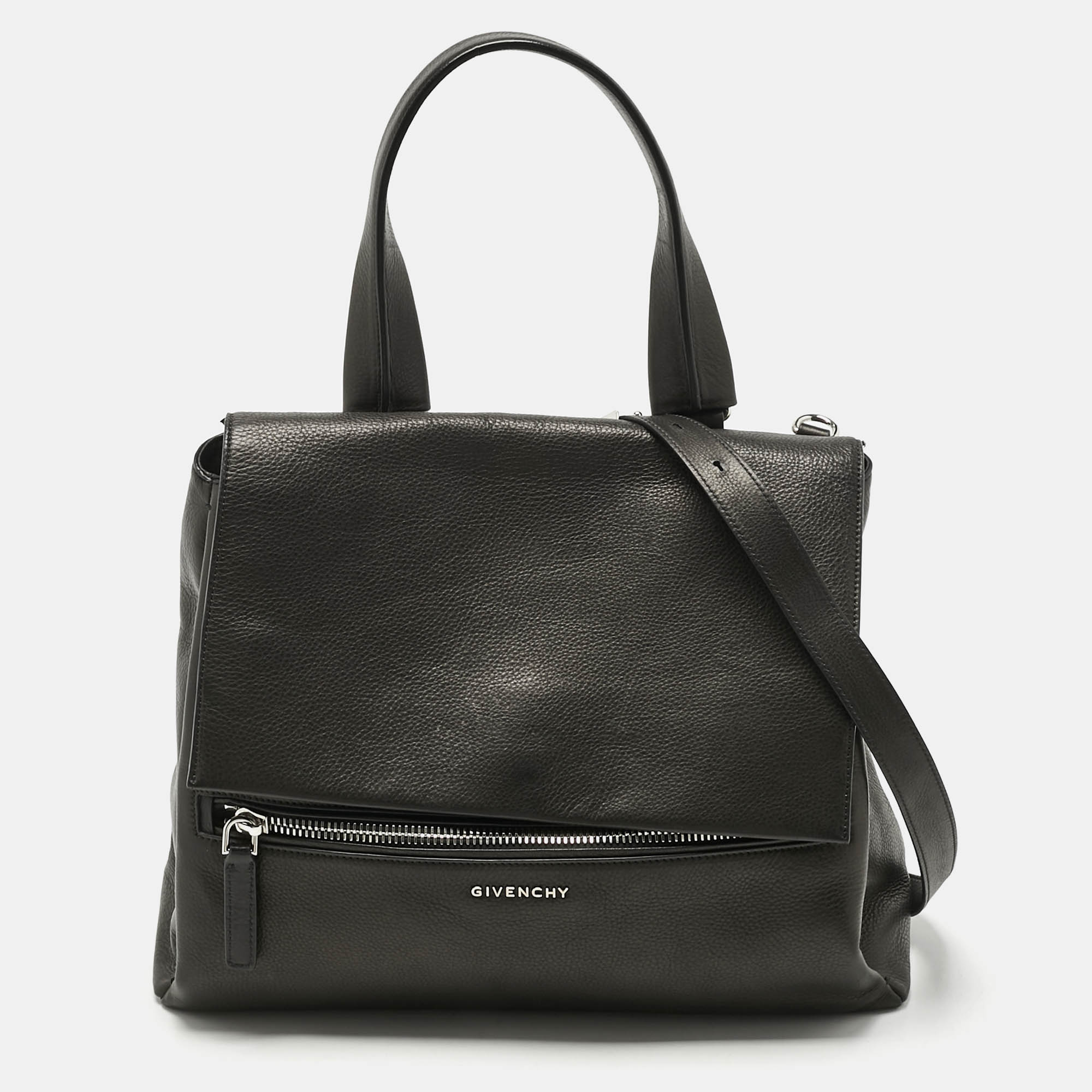 

Givenchy Black Leather Pandora Flap Top Handle Bag