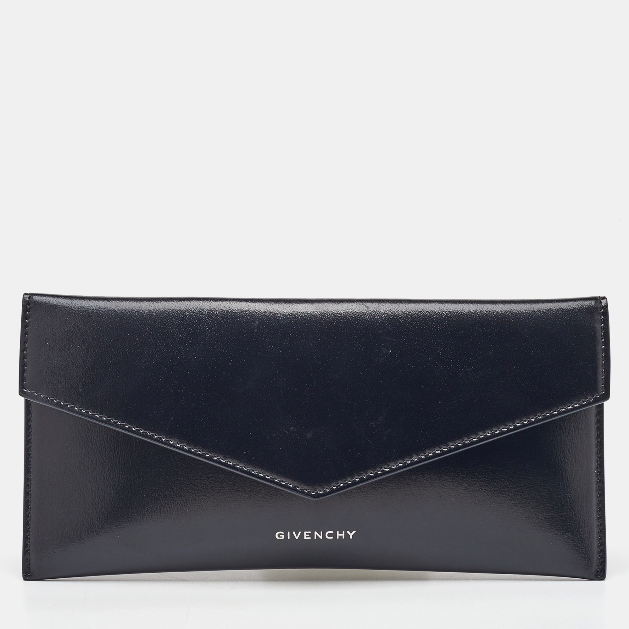 

Givenchy Black Leather Envelope Flap Clutch