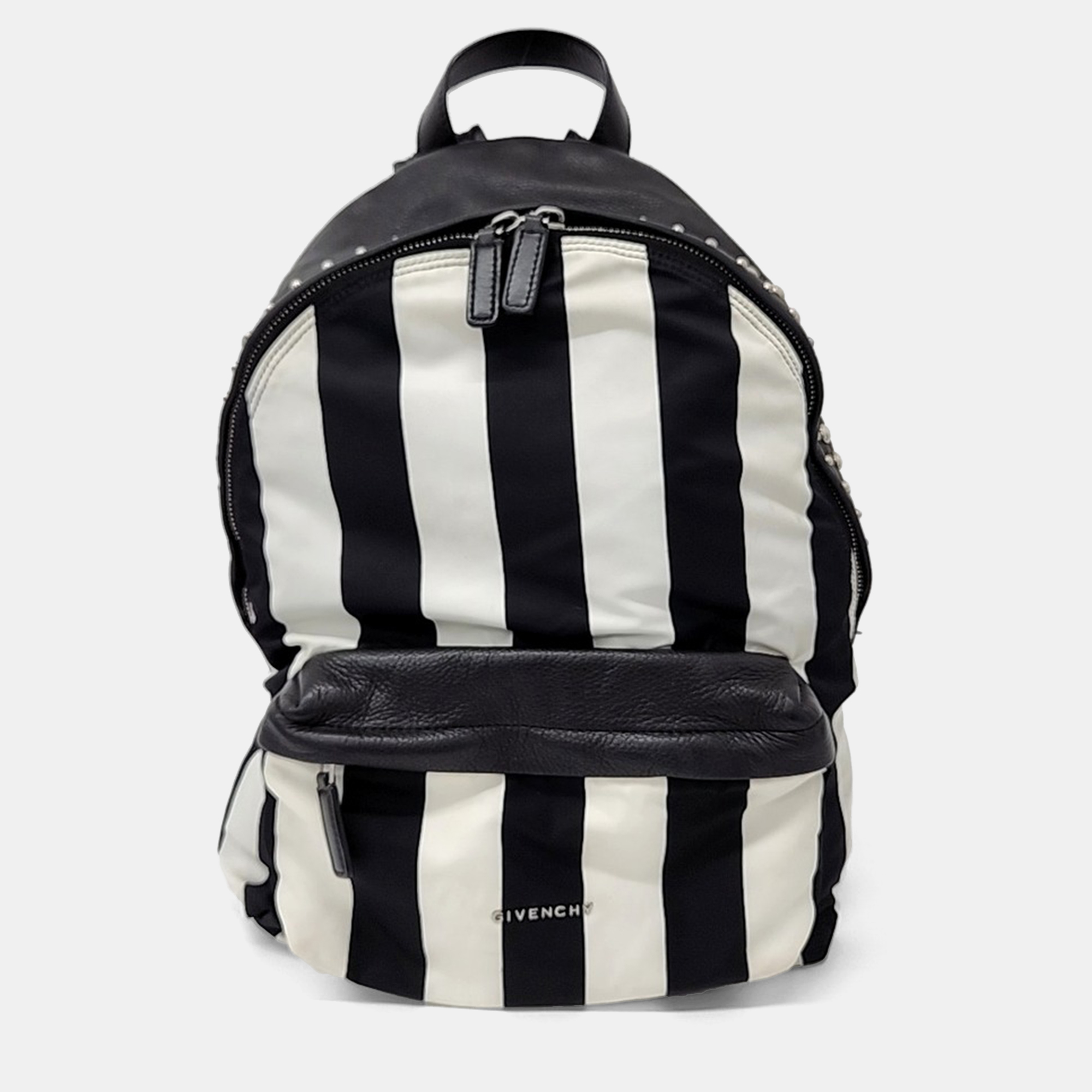 

Givenchy Black White Leather and Nylon backpack