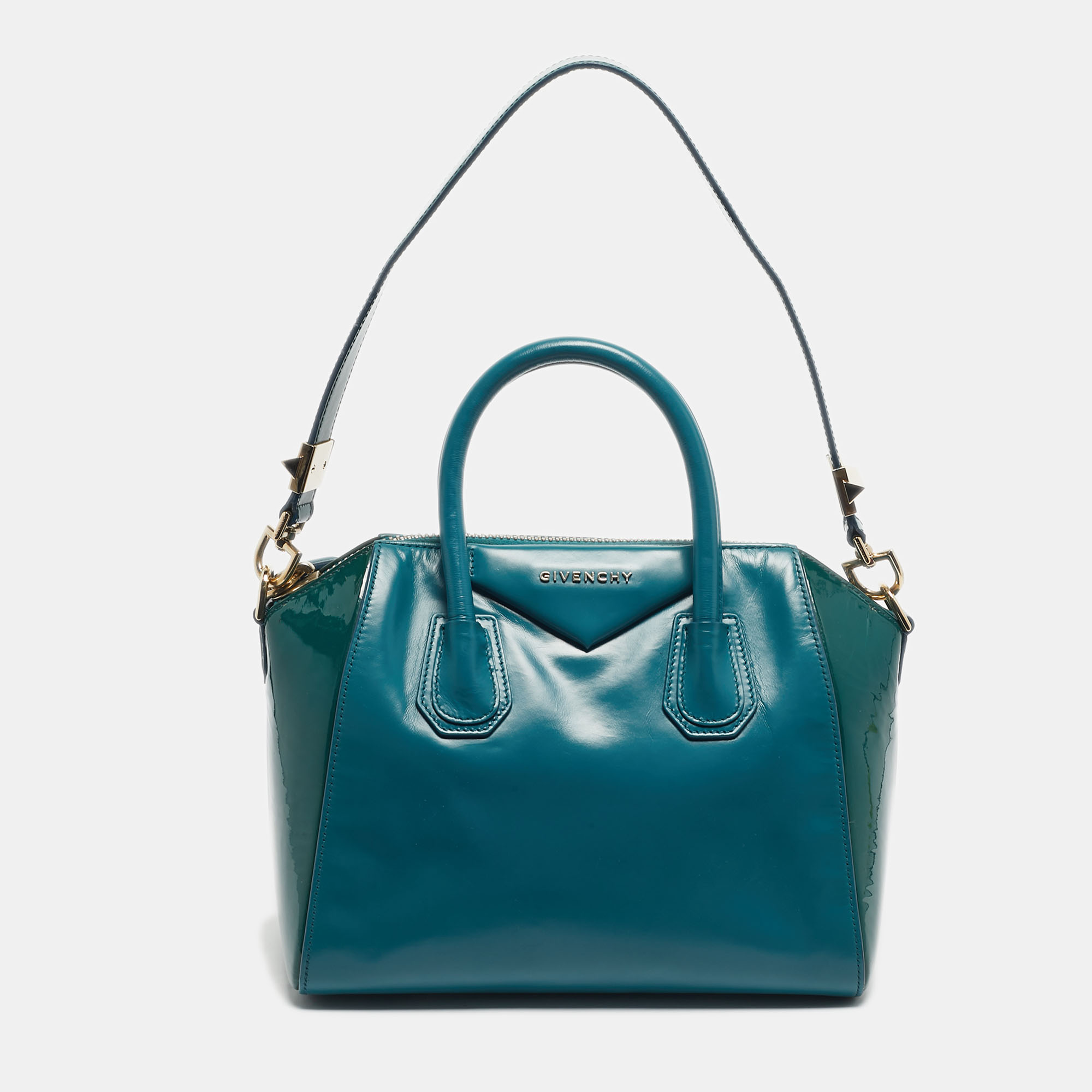 

Givenchy Green Patent and Leather Small Antigona Satchel