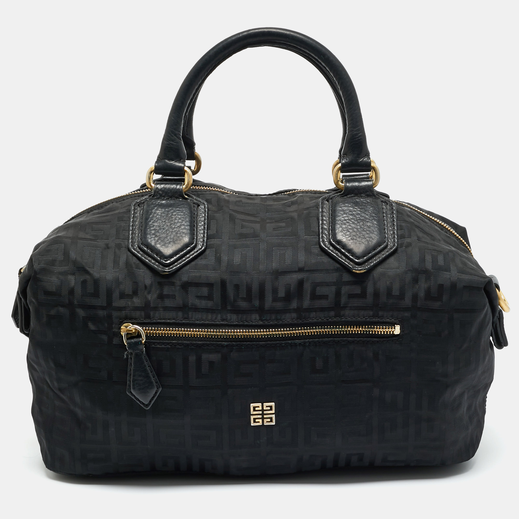 

Givenchy Black Logo Jacquard Nylon Satchel